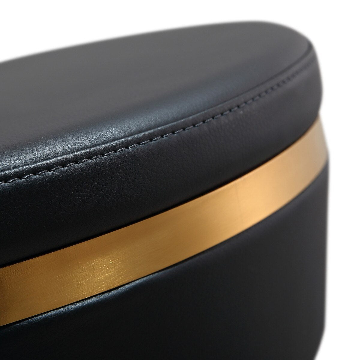 Astro Black Performance Vegan Leather and Gold Adjustable Stool