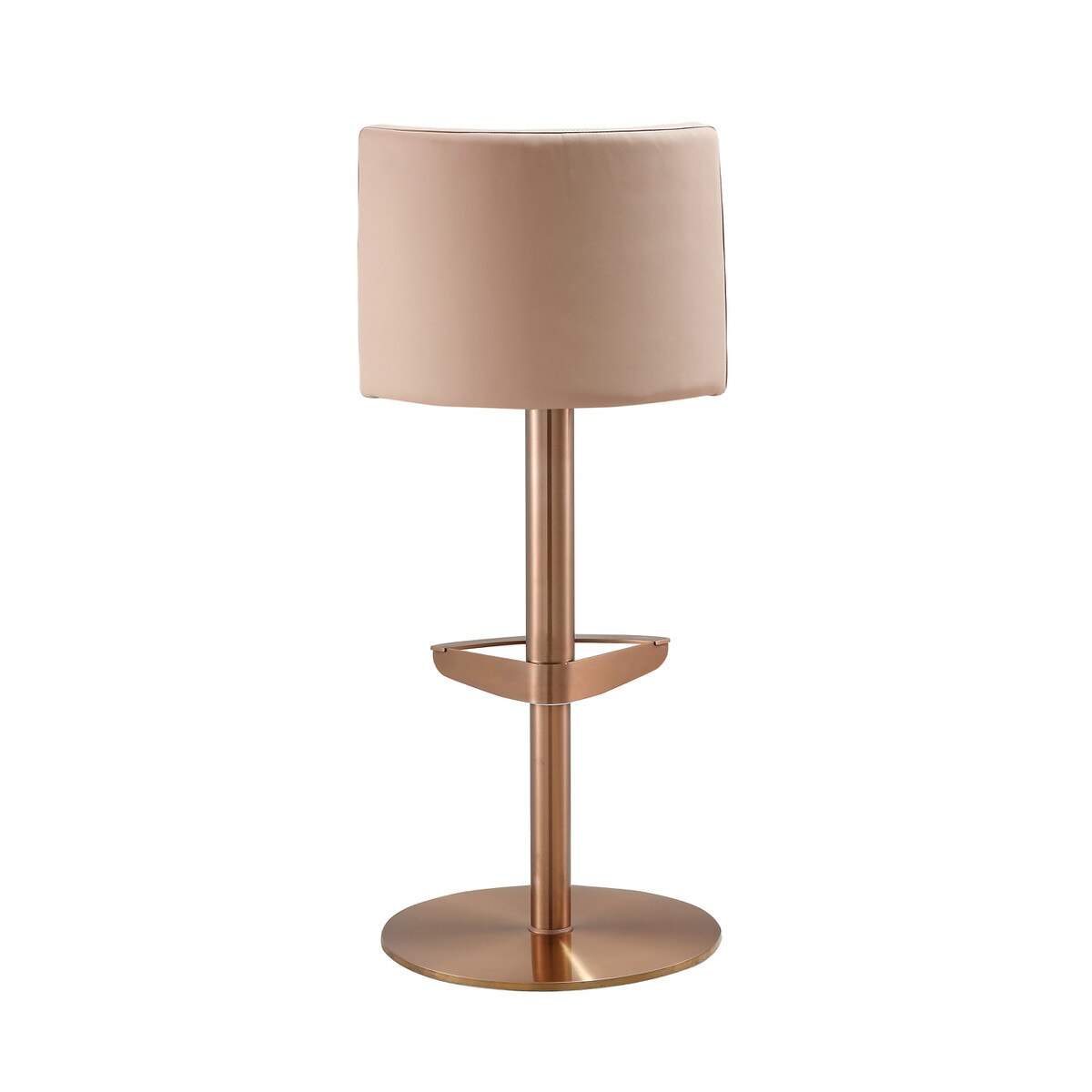 Loosha Cafe Au Lait Performance Vegan Leather and Rose Gold Adjustable Stool