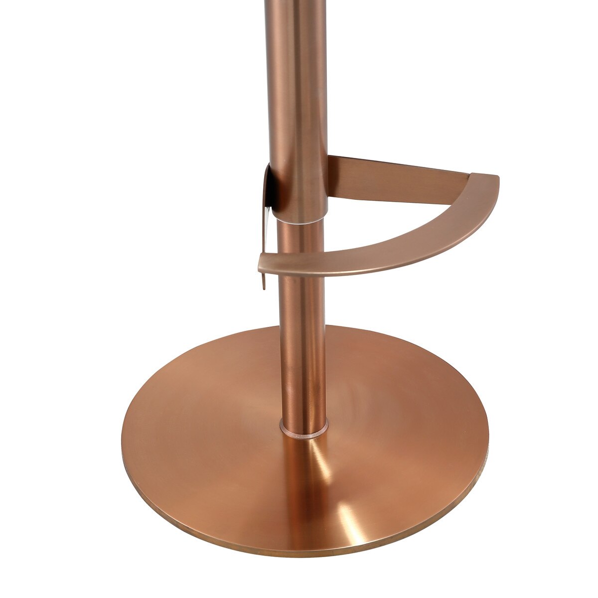 Loosha Cafe Au Lait Performance Vegan Leather and Rose Gold Adjustable Stool