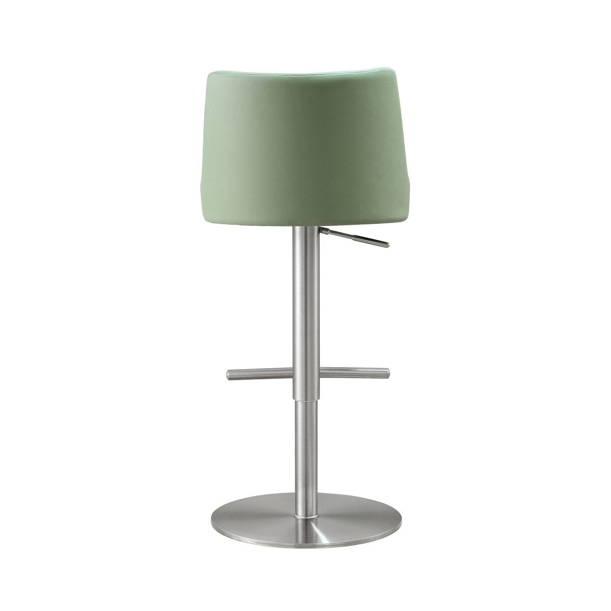 Reagan Sea Foam Green Performance Vegan Leather and Silver Adjustable Stool