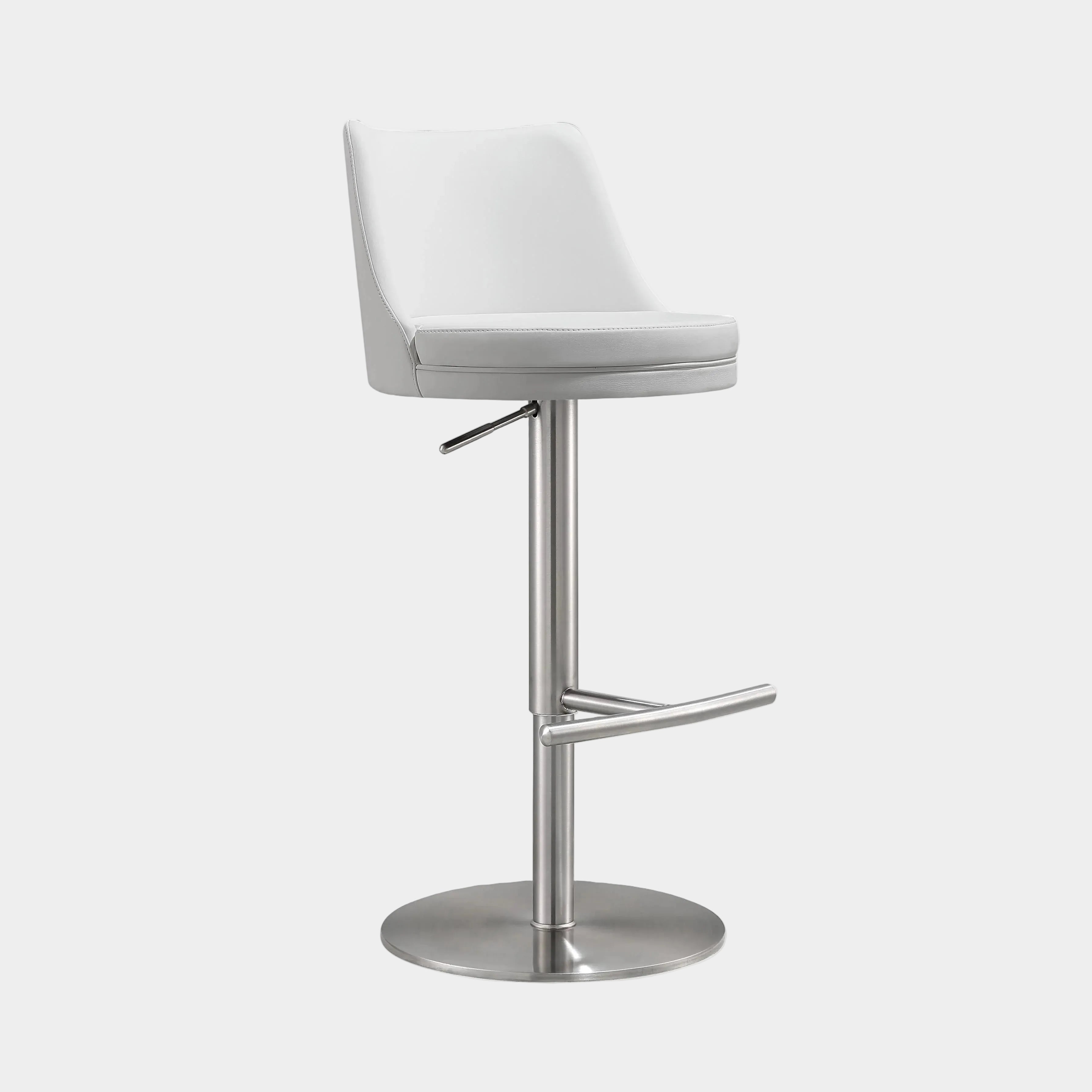 Tabouret réglable en cuir végétalien et argent Reagan Sea Foam Green Performance