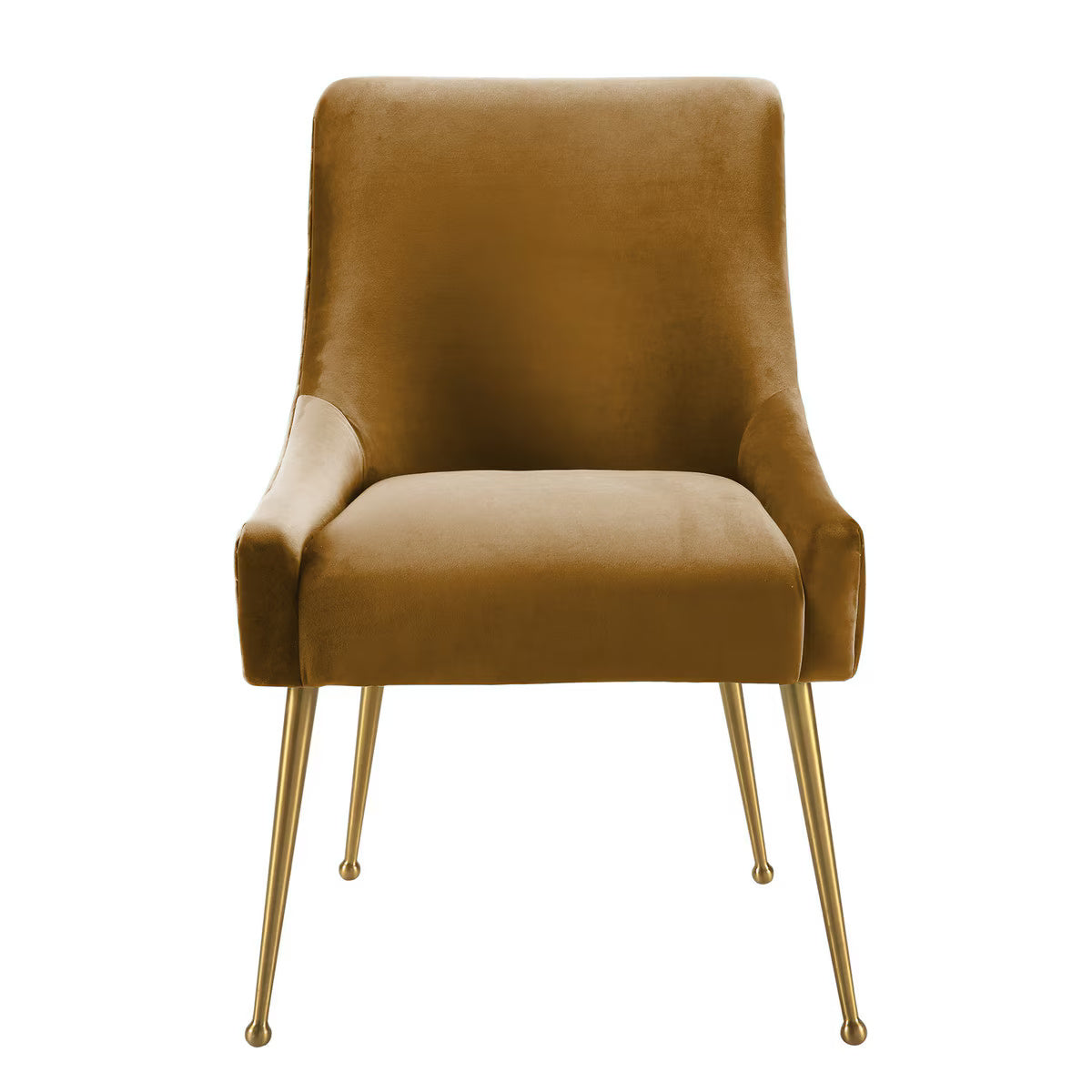 Chaise d'appoint Beatrix en velours cognac