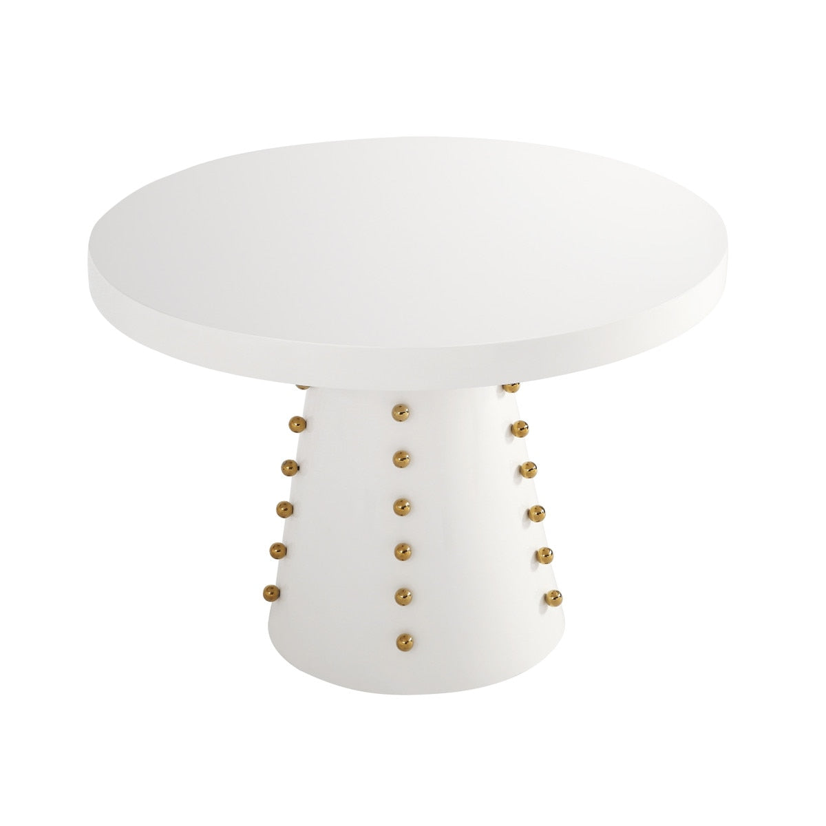 Janice White Lacquer 44" Round Dinette Table