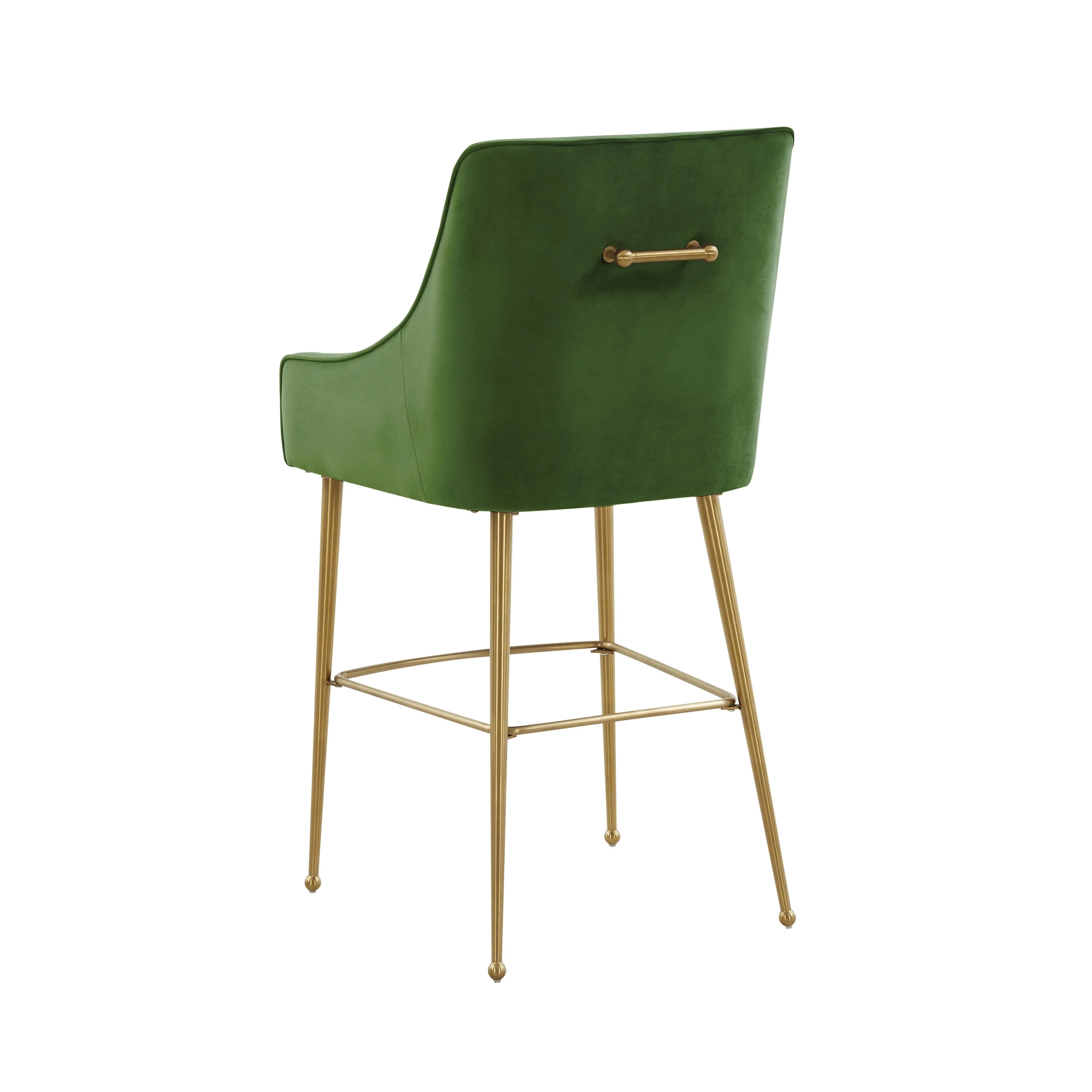 Tabouret de bar Beatrix en velours vert