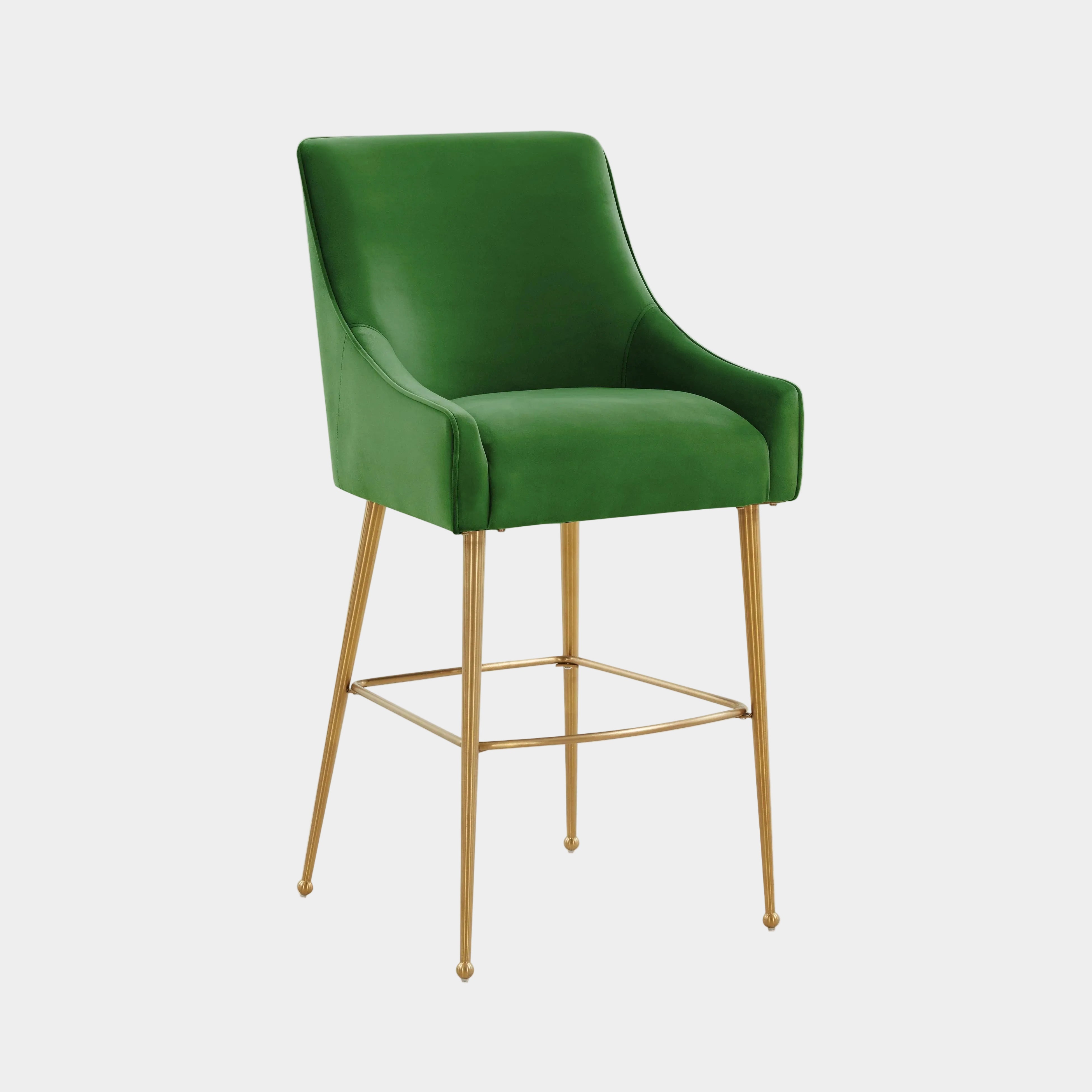 Tabouret de bar Beatrix en velours vert