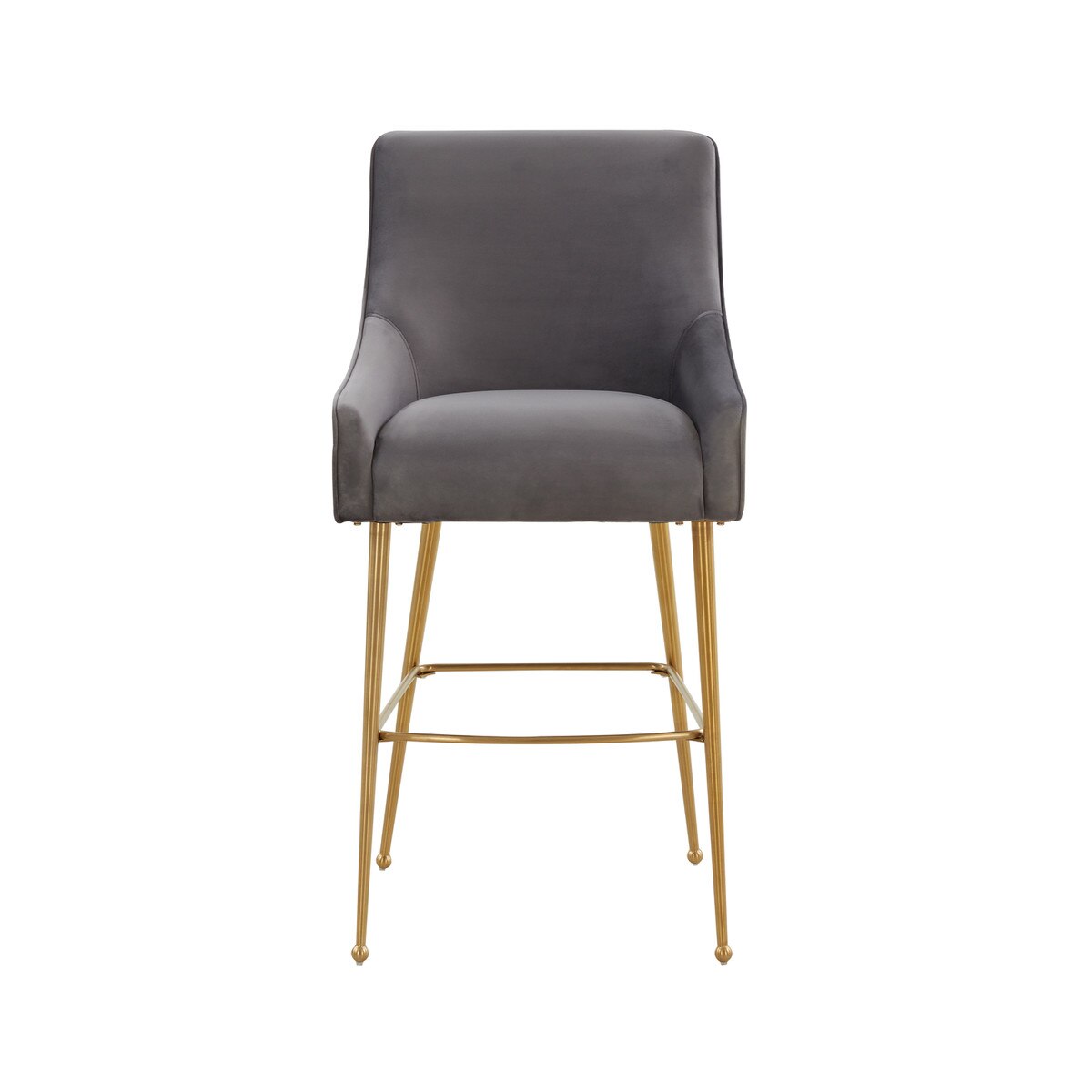 Beatrix Dark Grey Velvet Counter Stool