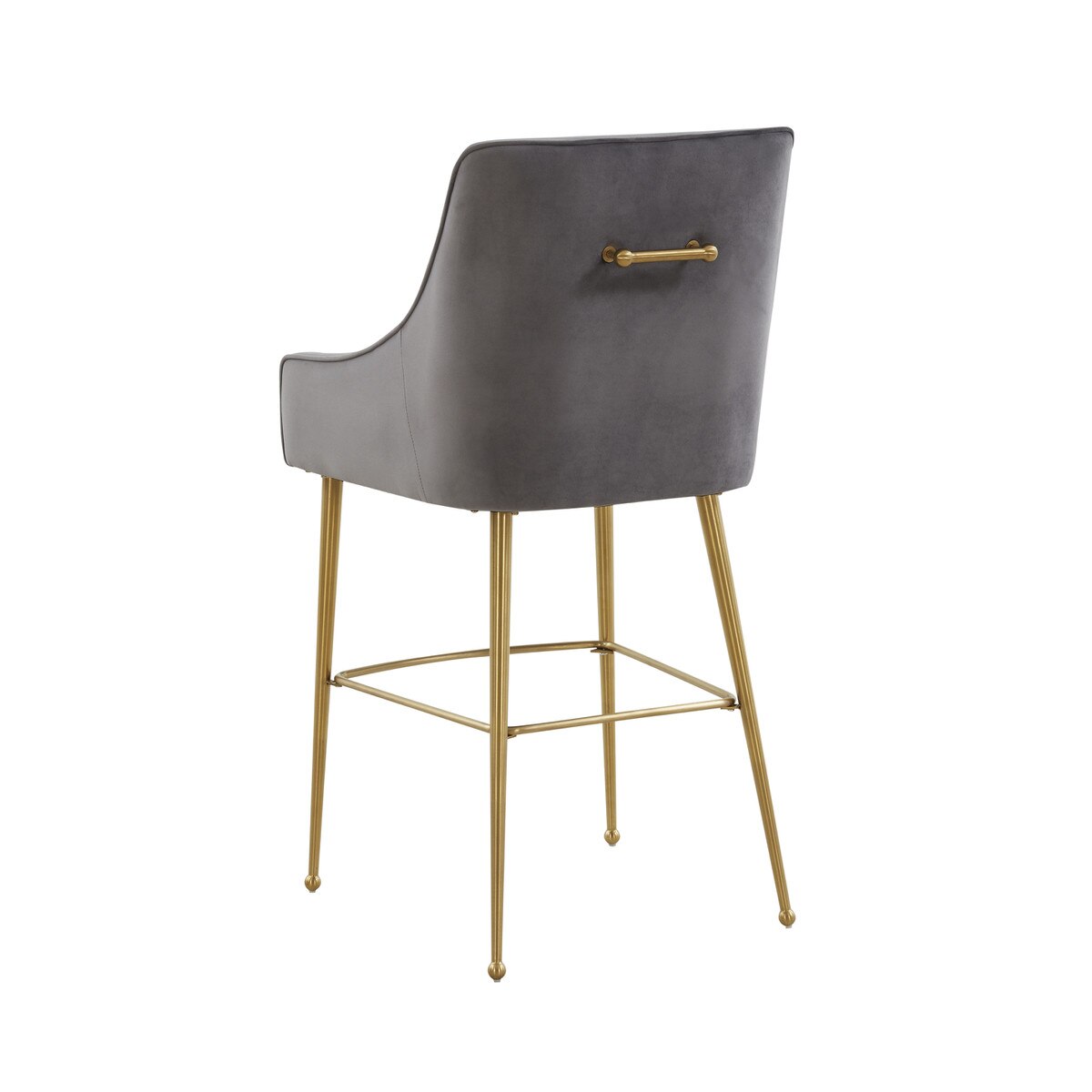 Beatrix Dark Grey Velvet Counter Stool