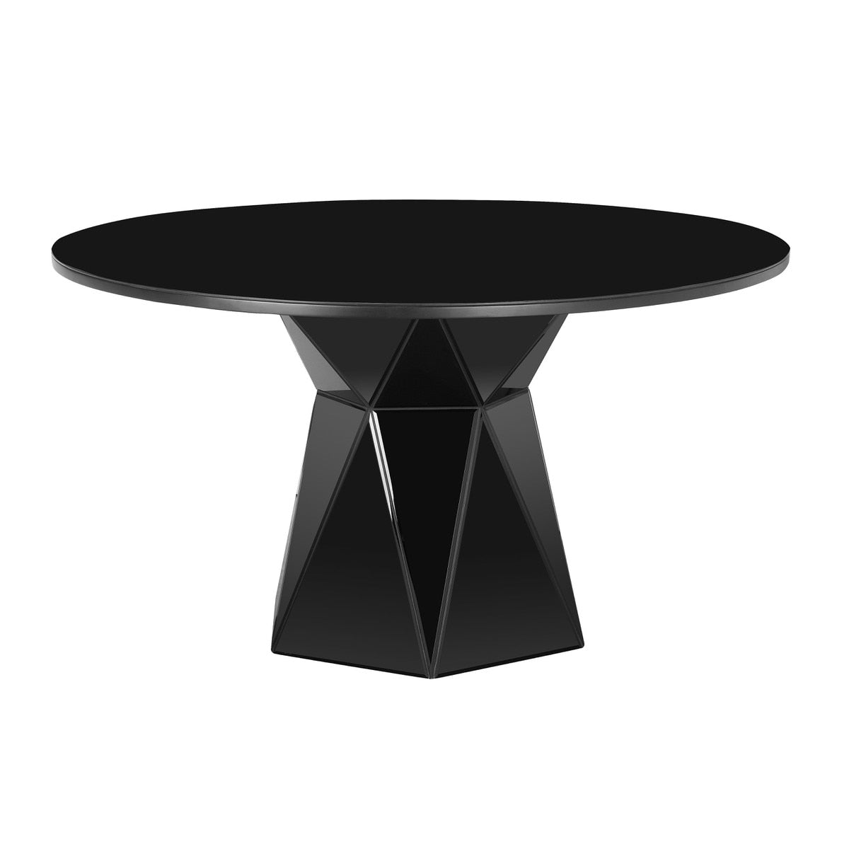 Iris Black Glass Dining Table