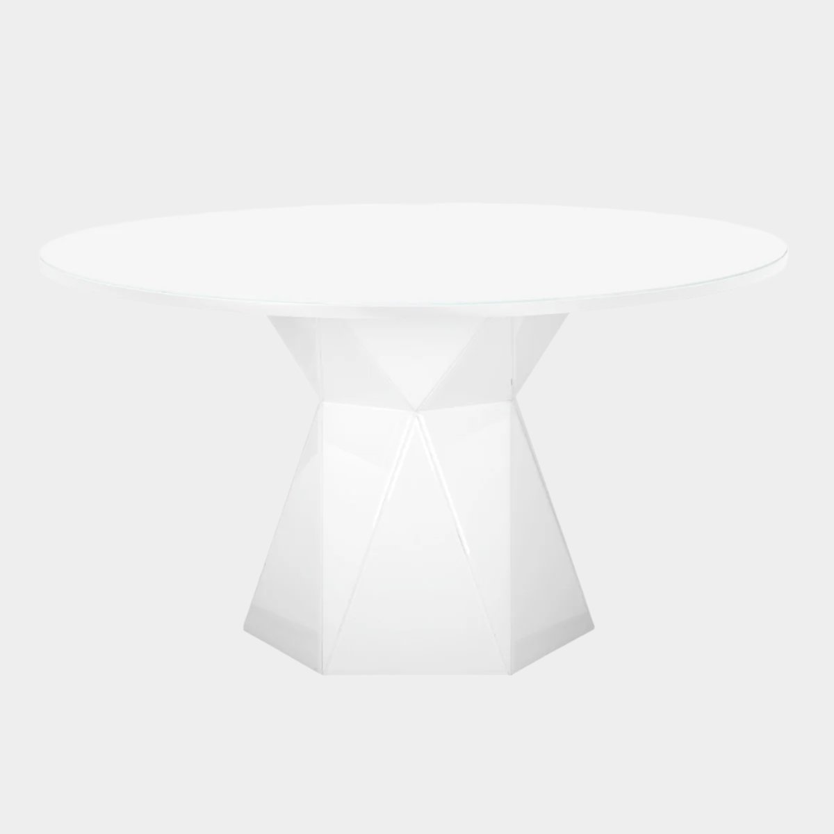 Iris White Glass Dining Table