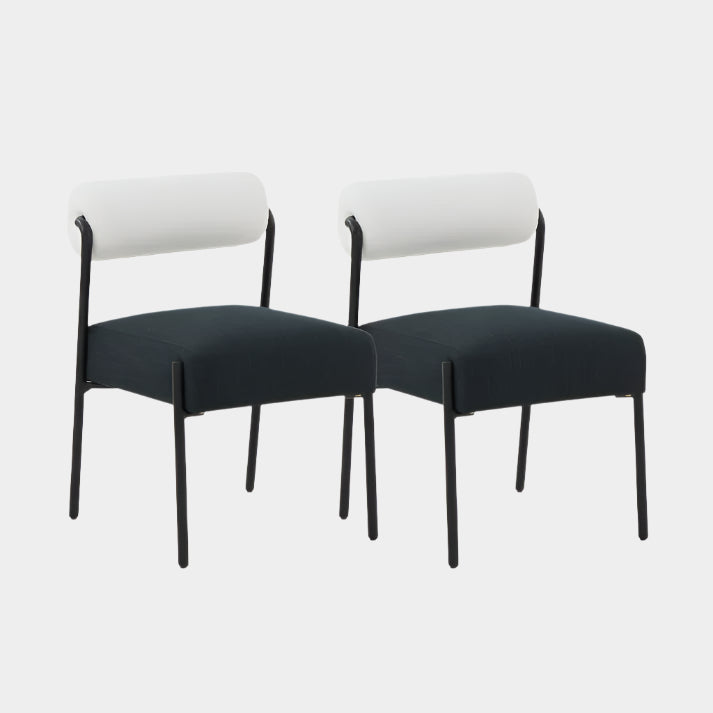 Jolene Cream and Black Performance Linen Dining Chair - Set of 2