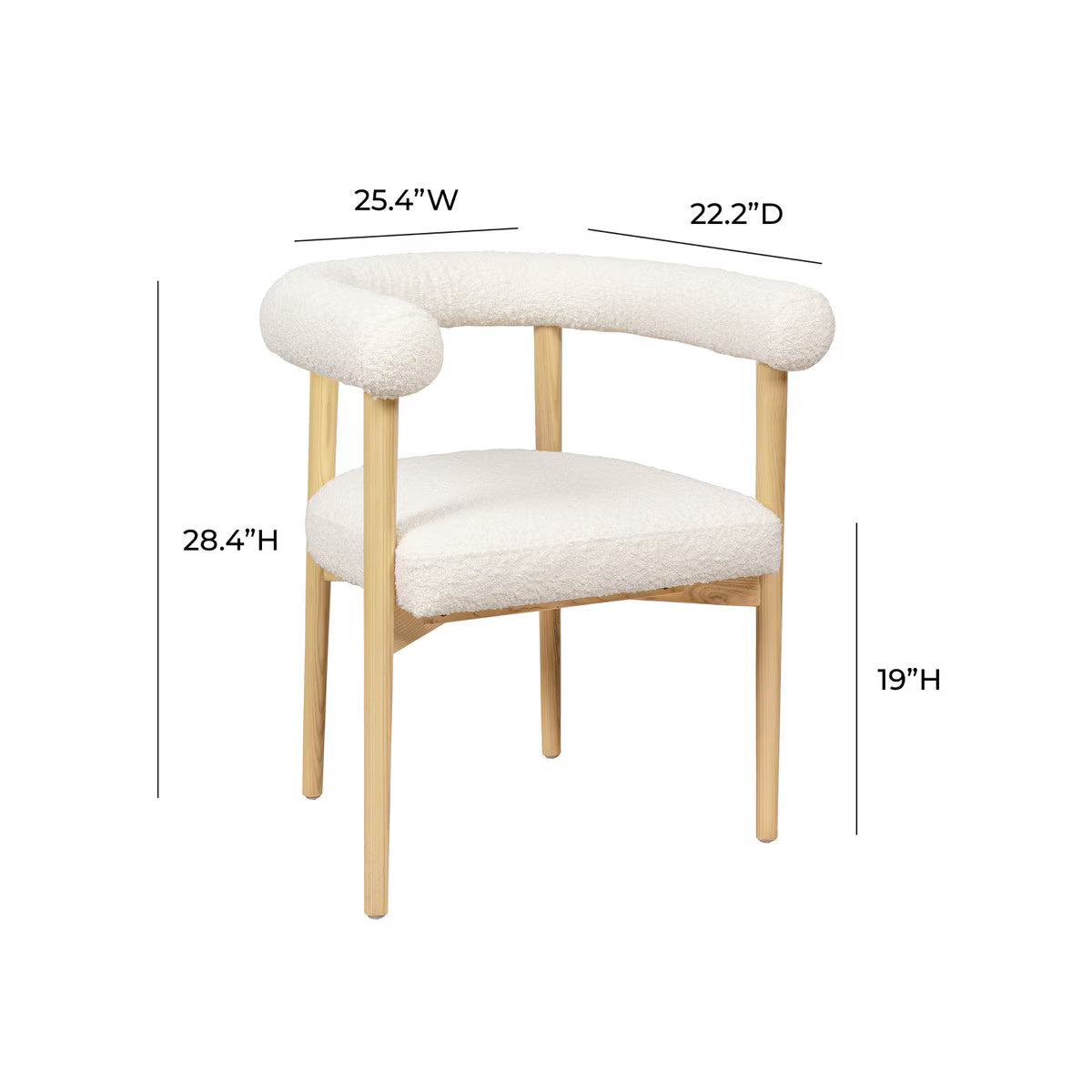 Spara Cream Performance Boucle Dining Chair