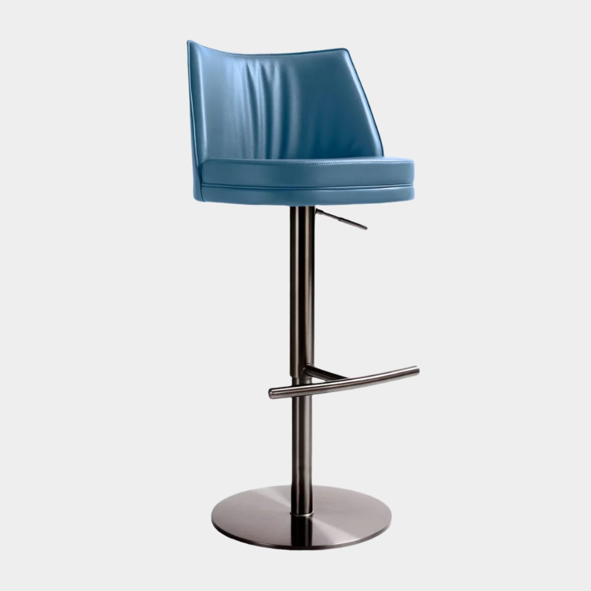 Gala Blue Performance Vegan Leather on Adjustable Stool