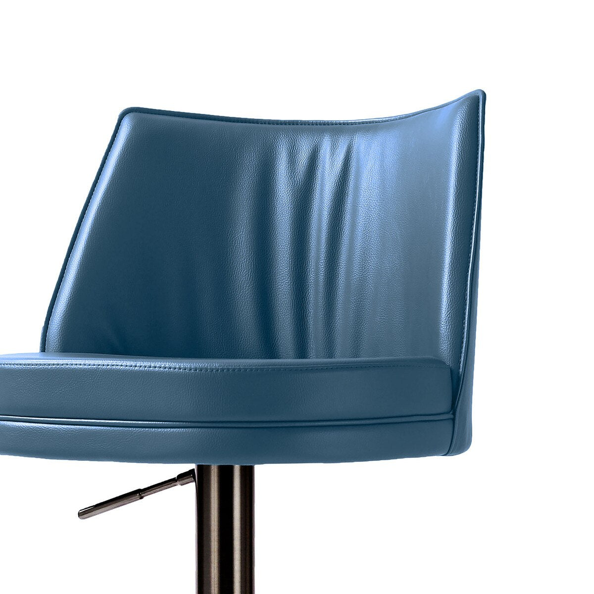 Gala Blue Performance Vegan Leather on Adjustable Stool