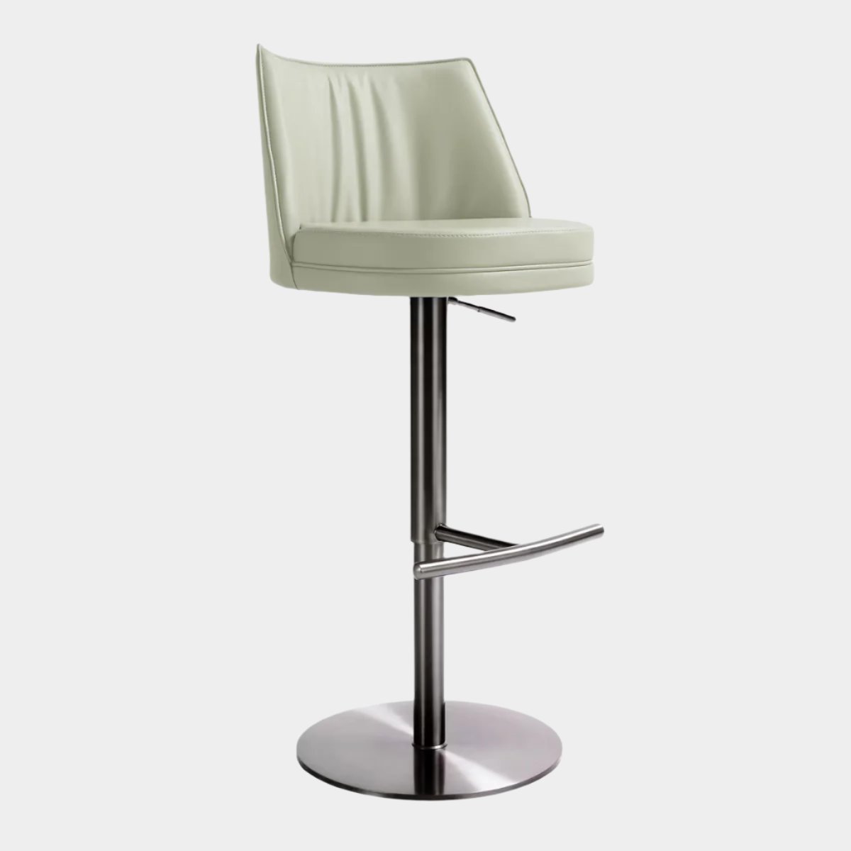 Gala Light Grey Performance Vegan Leather on Black Adjustable Stool