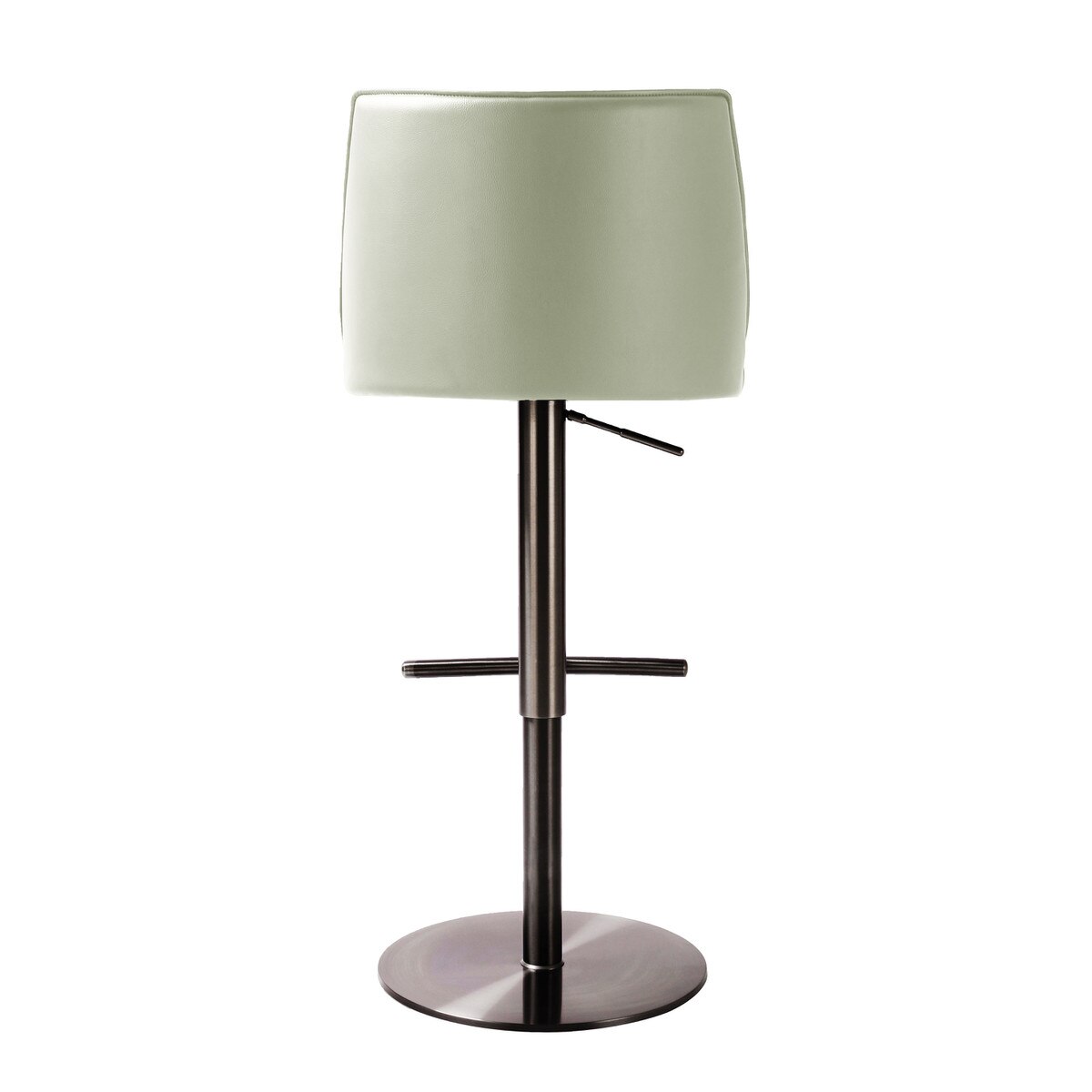 Gala Light Grey Performance Vegan Leather on Black Adjustable Stool