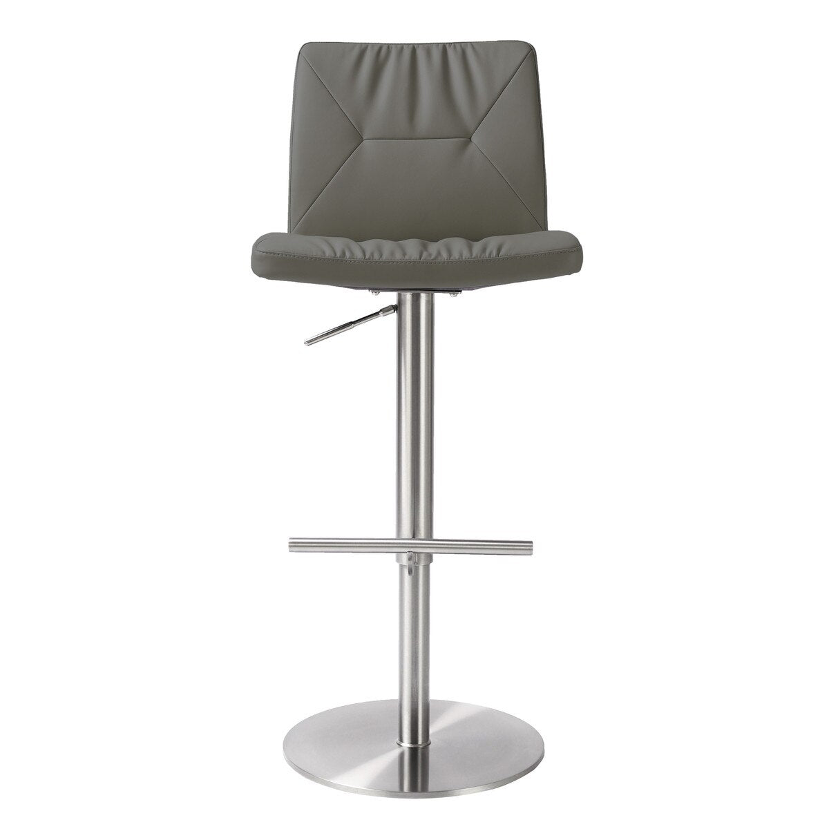 Paddy Dark Grey Performance Vegan Leather on Silver Adjustable Stool