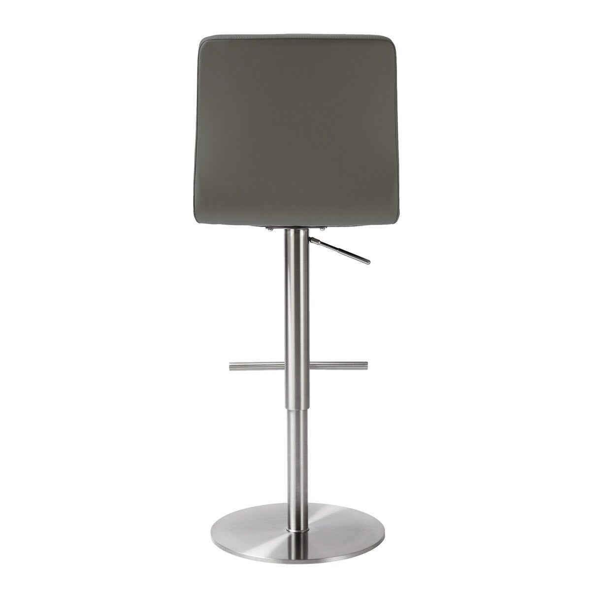 Paddy Dark Grey Performance Vegan Leather on Silver Adjustable Stool