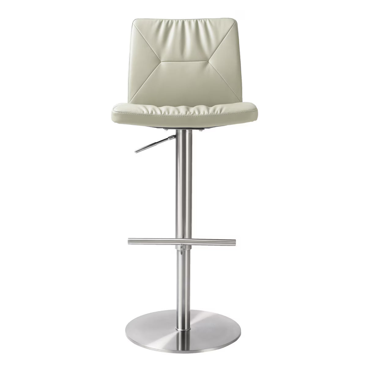 Paddy Light Grey Performance Vegan Leather on Silver Adjustable Stool