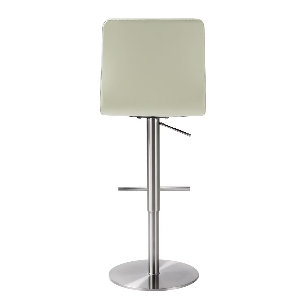 Paddy Light Grey Performance Vegan Leather on Silver Adjustable Stool