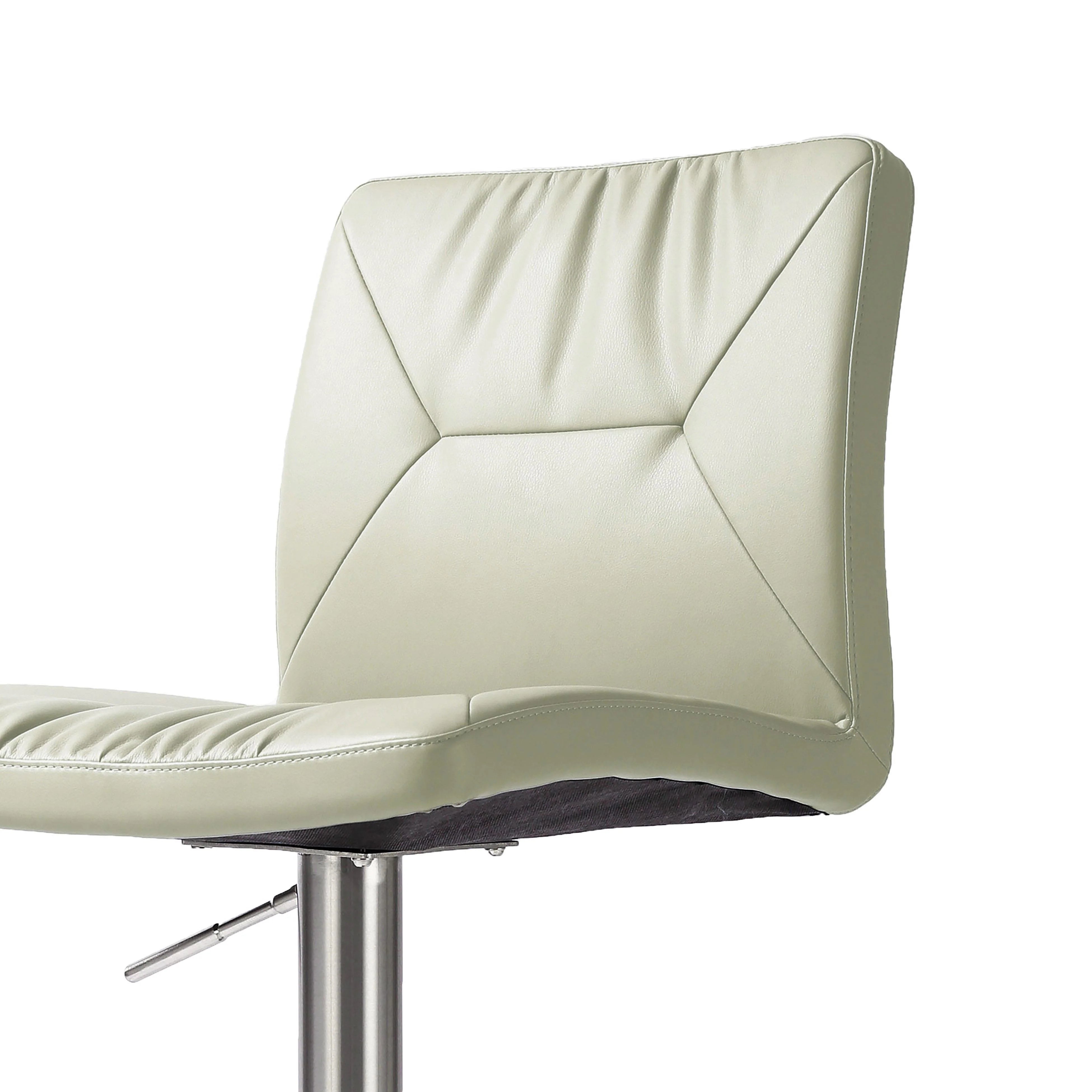 Tabouret réglable en cuir végétalien Paddy Black Performance sur argent