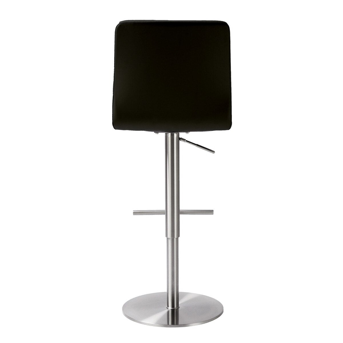 Paddy Black Performance Vegan Leather on Silver Adjustable Stool