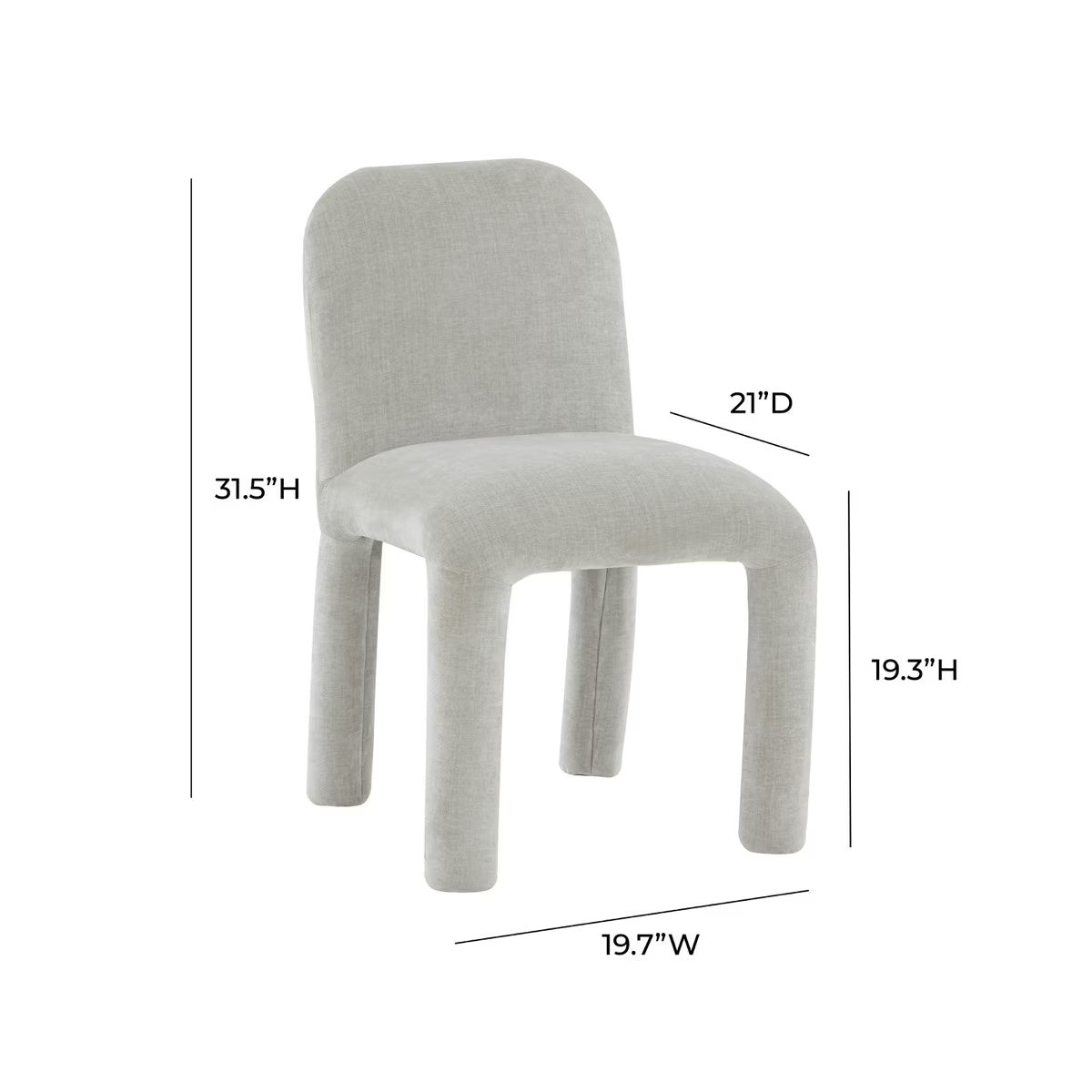 Georgia Light Grey Performance Chenille Dining Chair