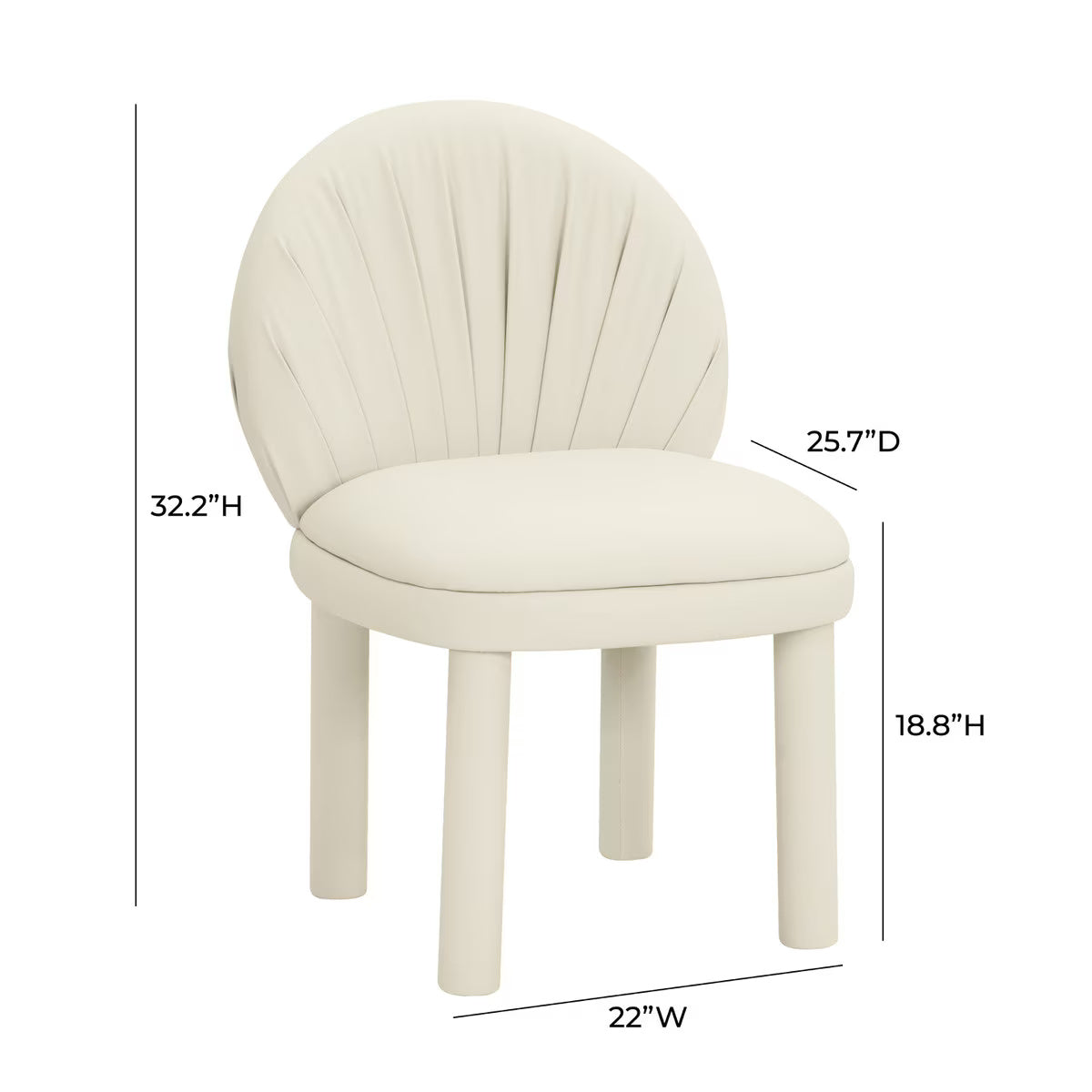 Aliyah Cream Performance Vegan Leather Dining Chair