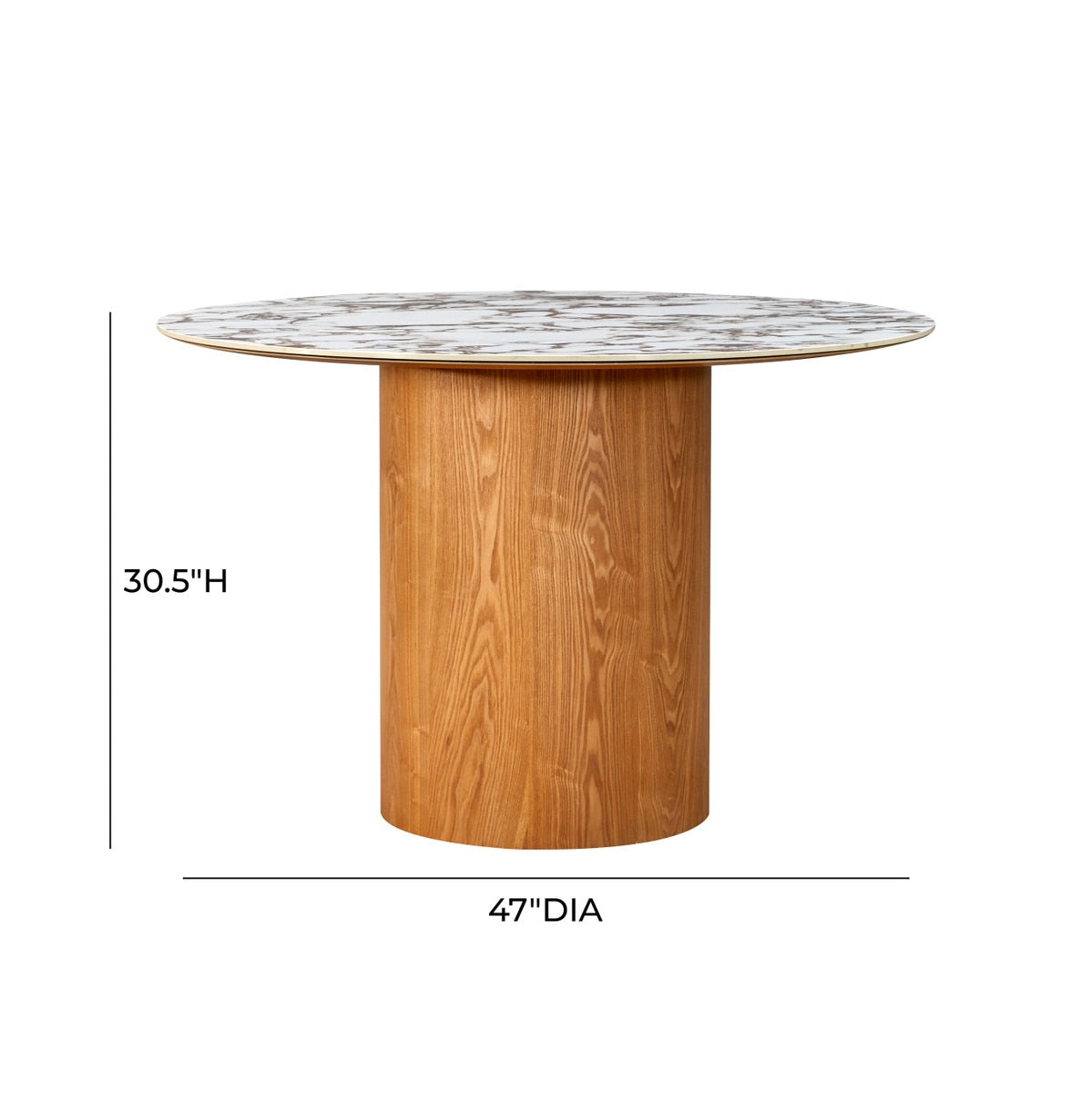 Tamara Marble Ceramic 47" Round Dinette Table