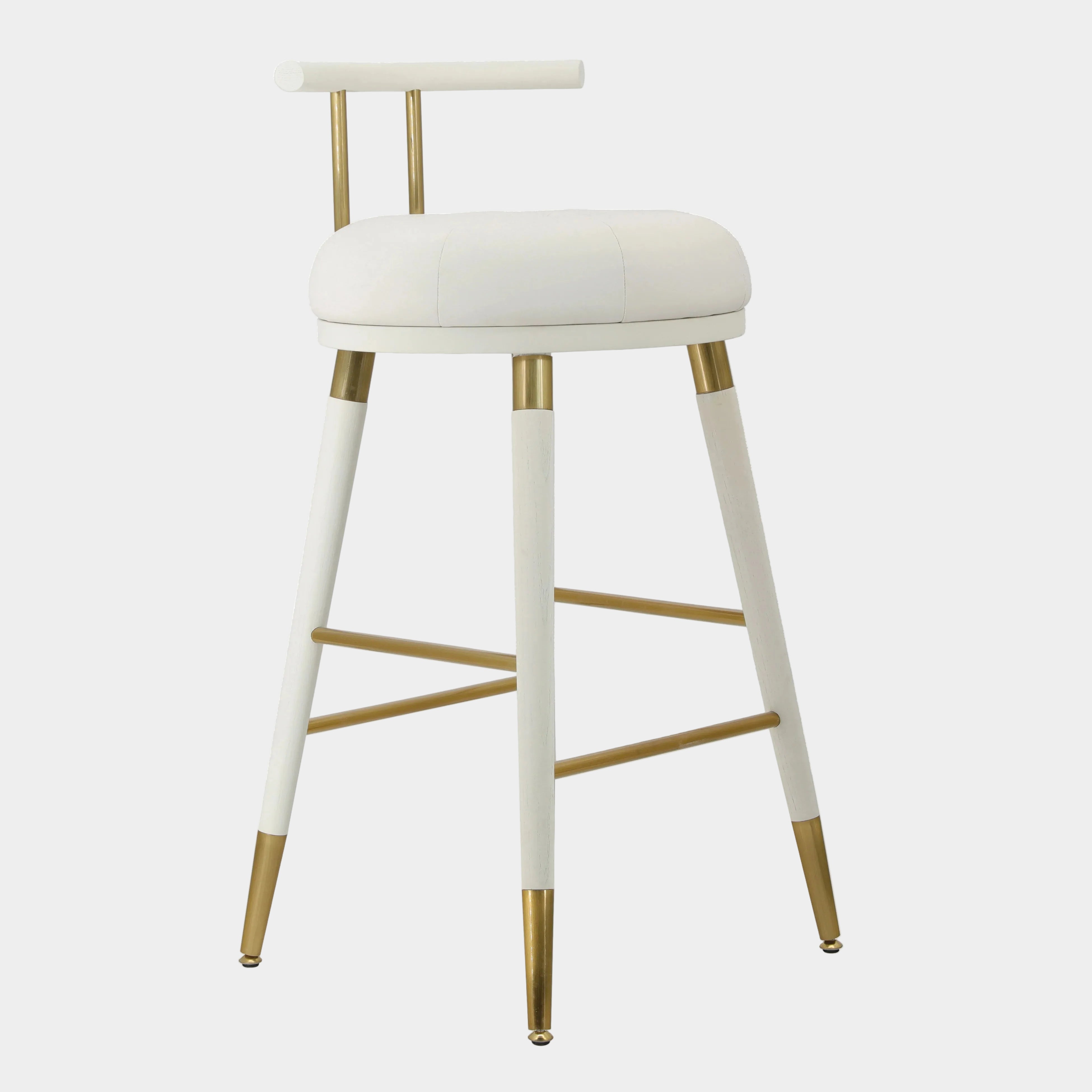 Tabouret de bar en cuir végétalien blanc Juniper Performance