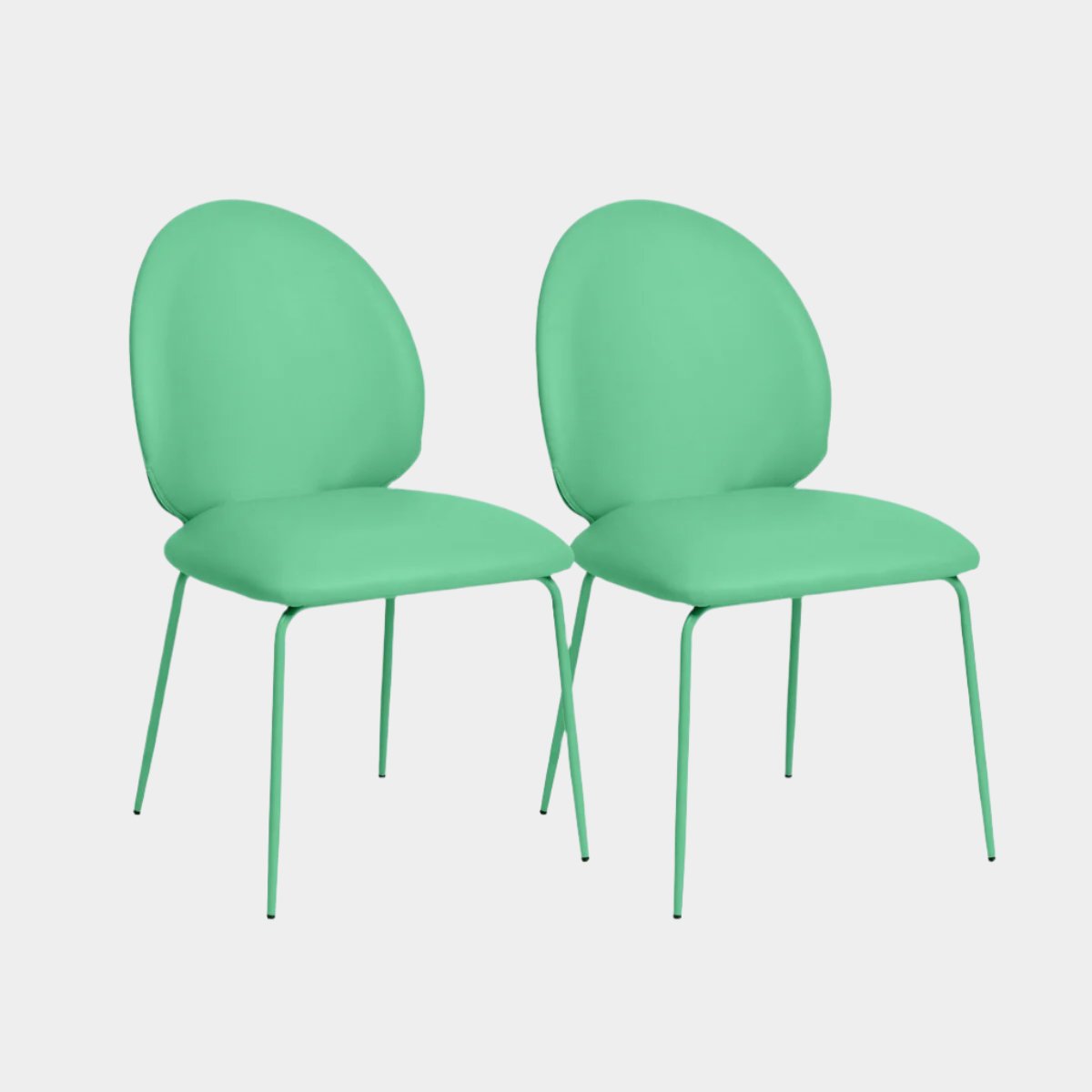 Lauren Green Performance Vegan Leather Kitchen Chairs - Set of 2