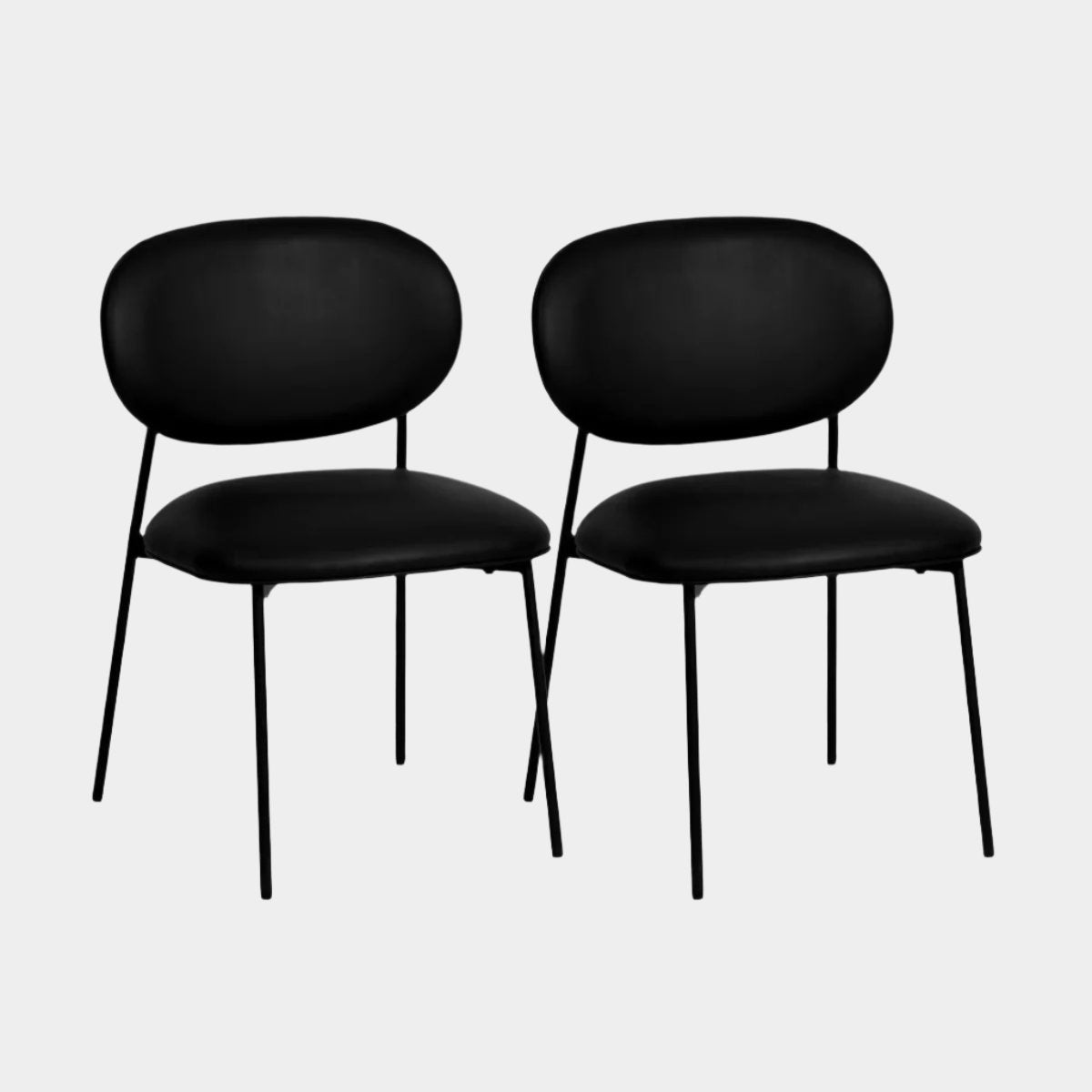 McKenzie Black Performance Vegan Leather Stackable Dining Chair - Set of 2