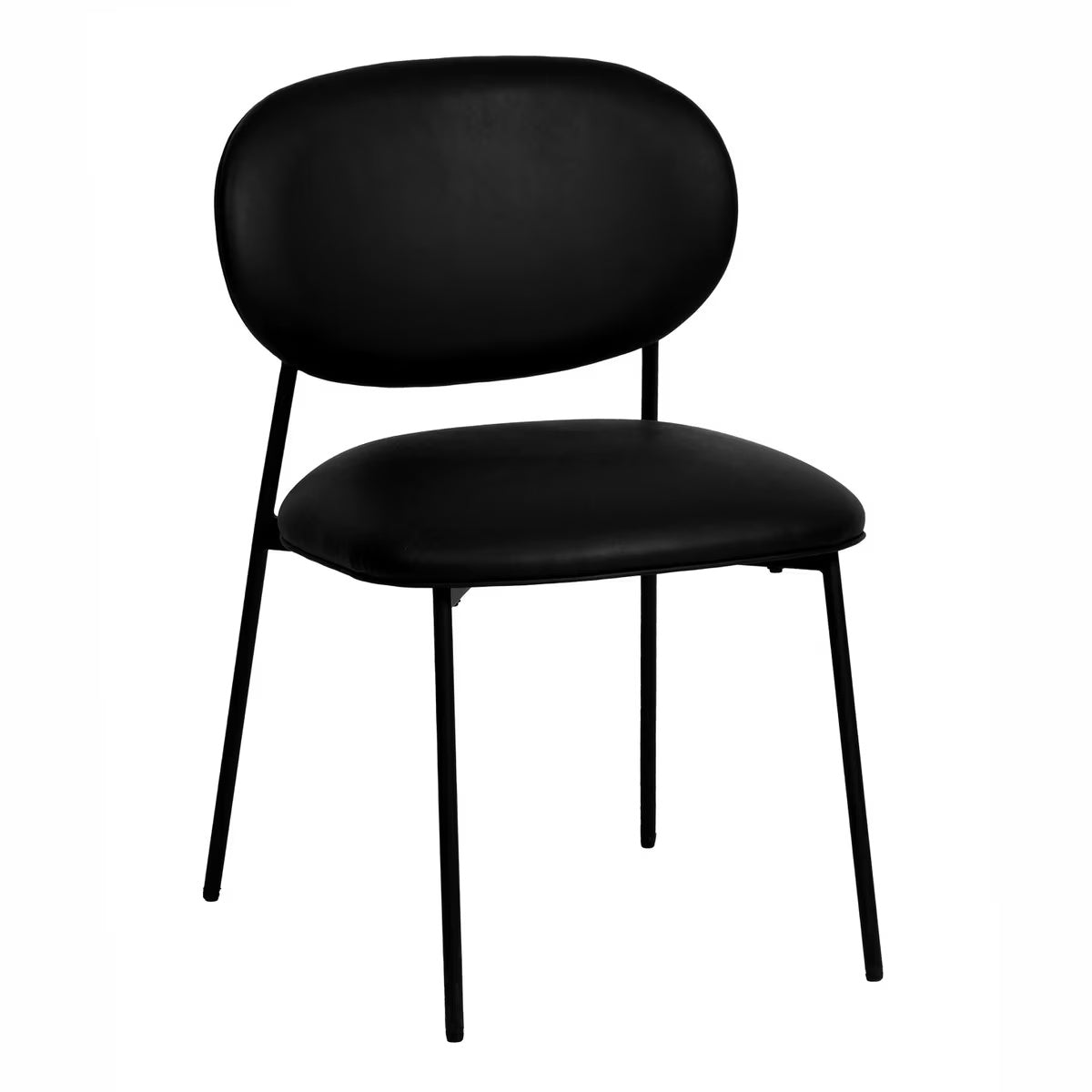 McKenzie Black Performance Vegan Leather Stackable Dining Chair - Set of 2