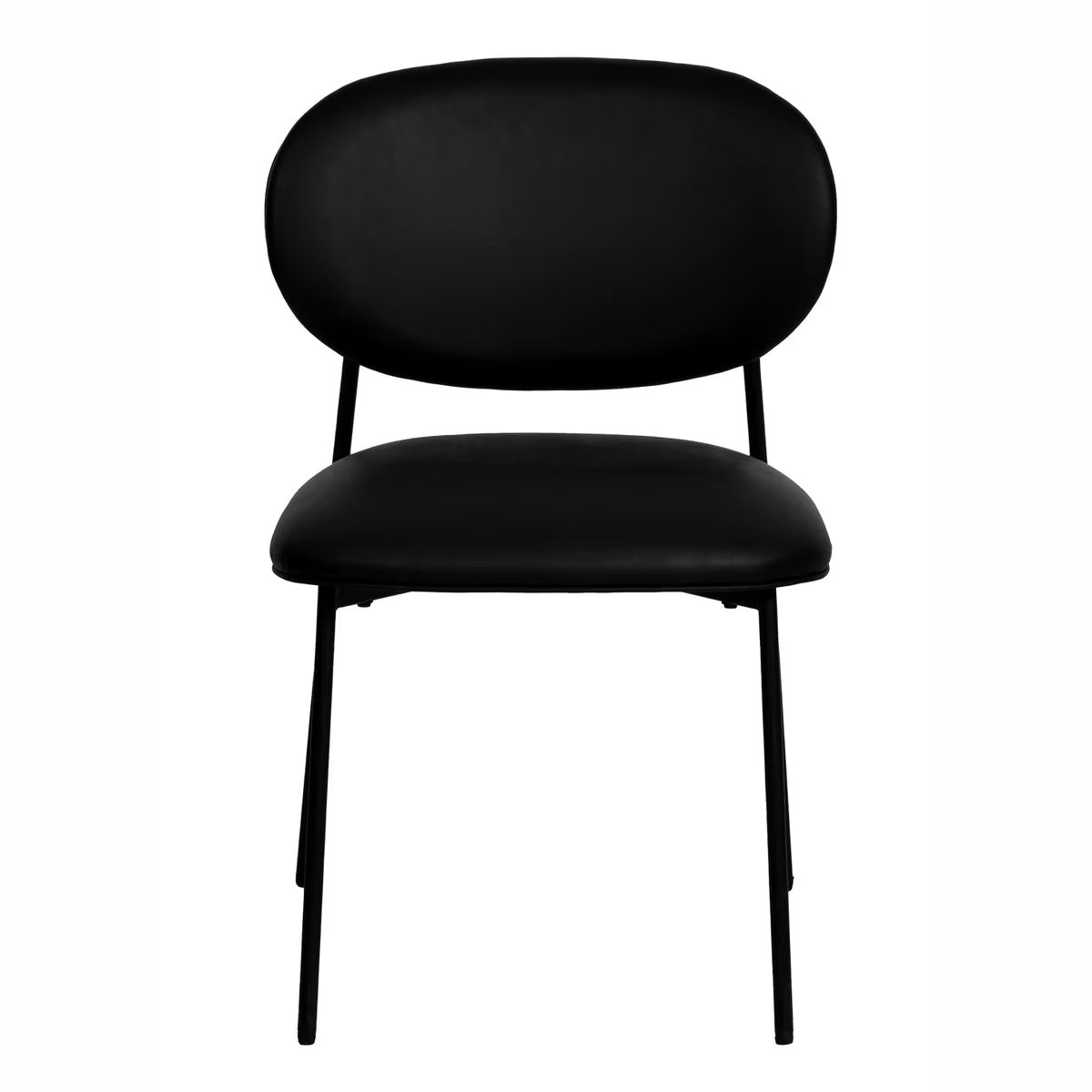 McKenzie Black Performance Vegan Leather Stackable Dining Chair - Set of 2