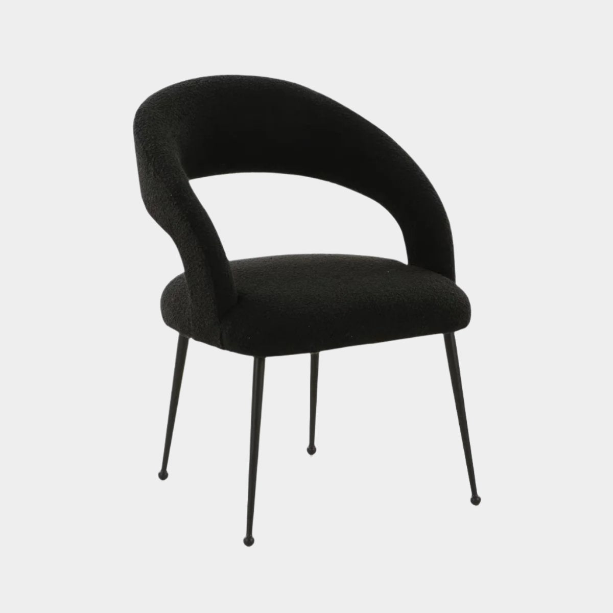 Rocco Black Performance Boucle Dining Chair