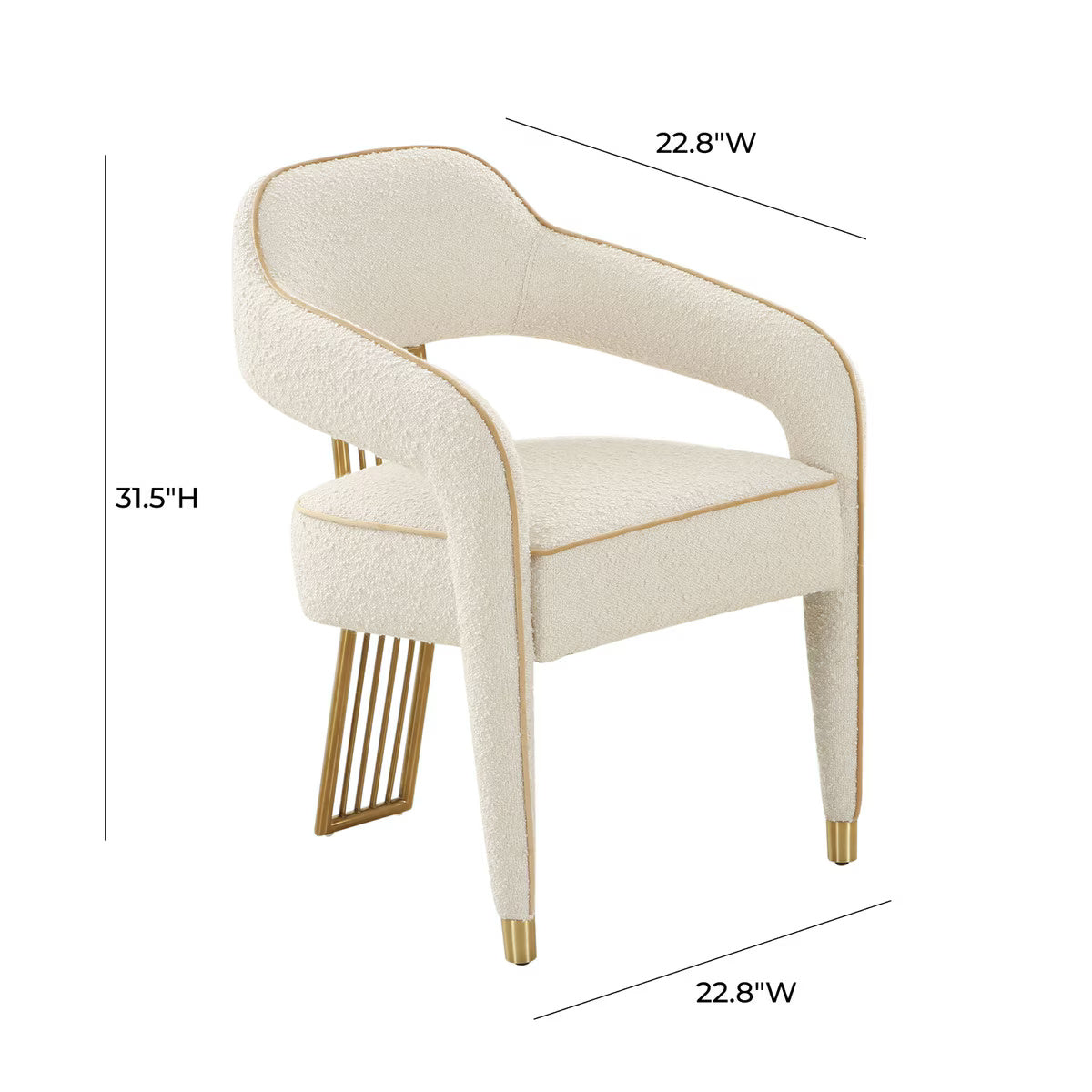 Corralis Cream Performance Boucle Dining Chair