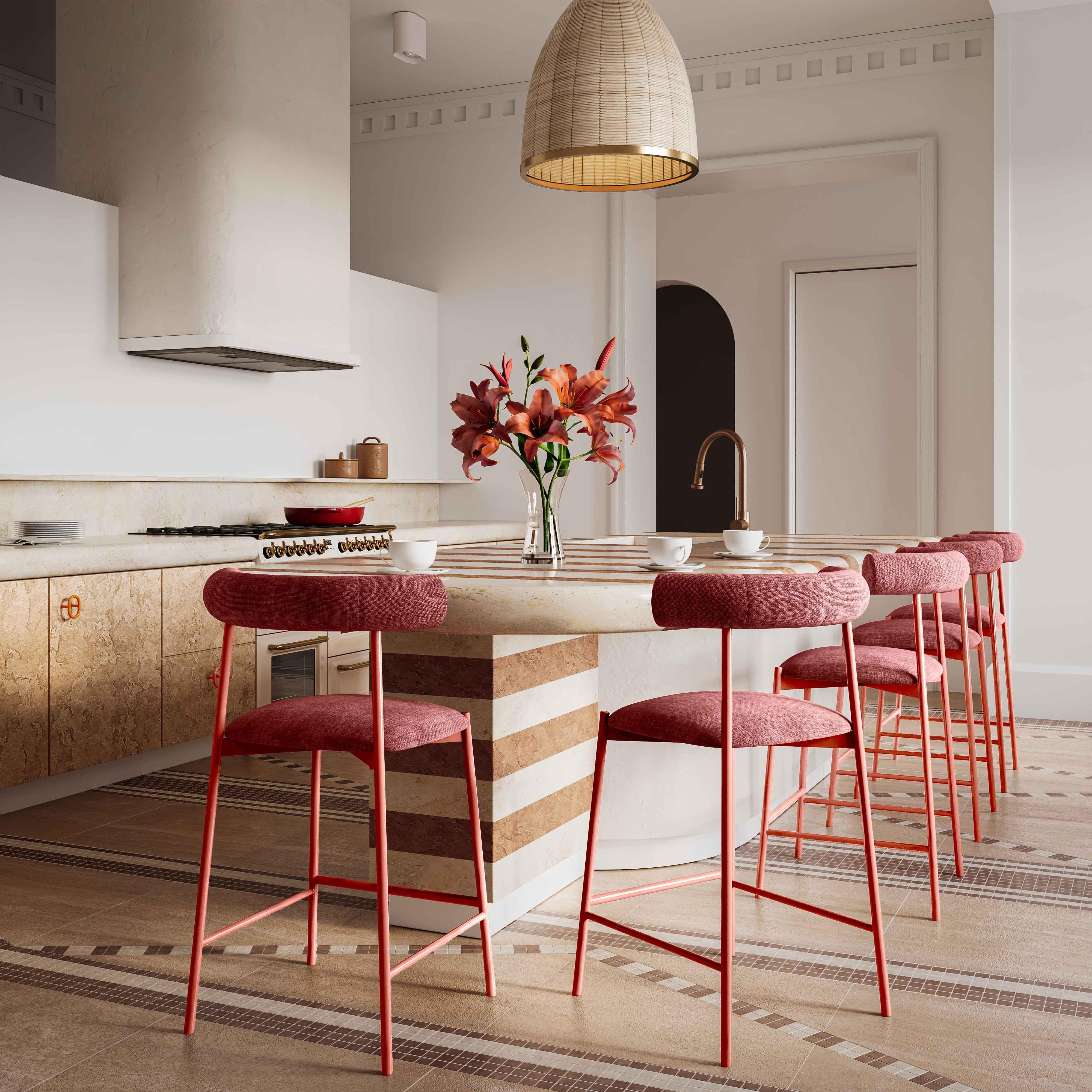 Liliana Performance Velvet Stool