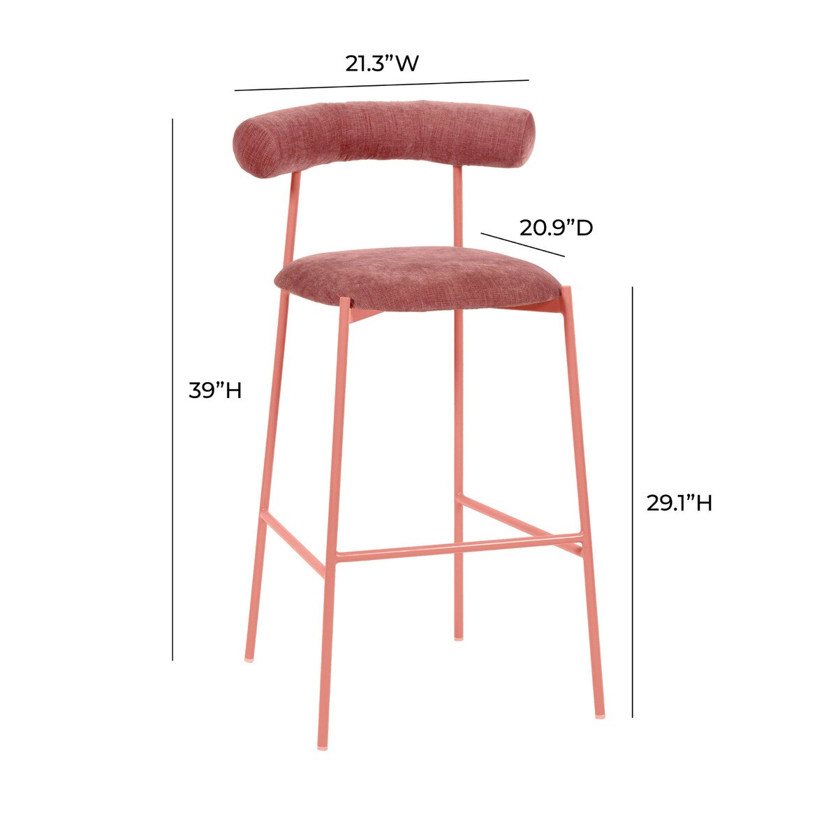 Liliana Mauve Performance Velvet Bar Stool