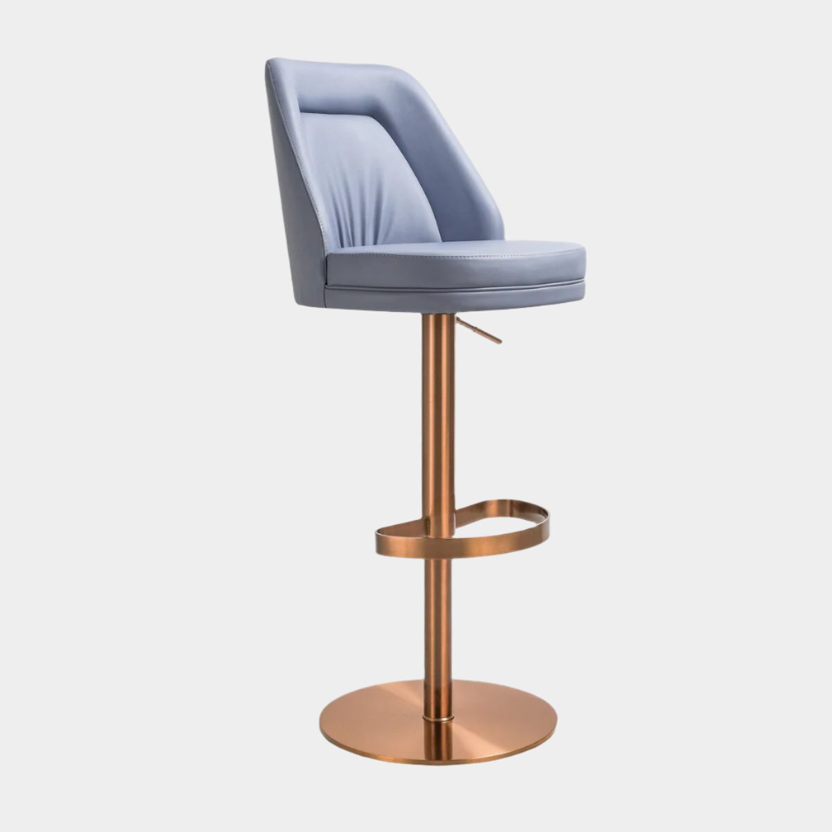 Maven Lavender Mist Performance Vegan Leather and Rose Gold Adjustable Swivel Stool