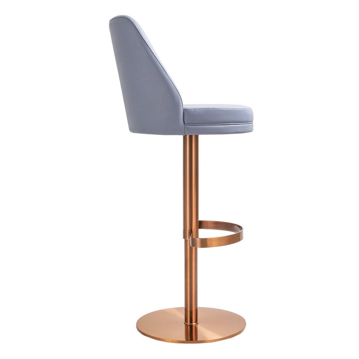 Maven Lavender Mist Performance Vegan Leather and Rose Gold Adjustable Swivel Stool