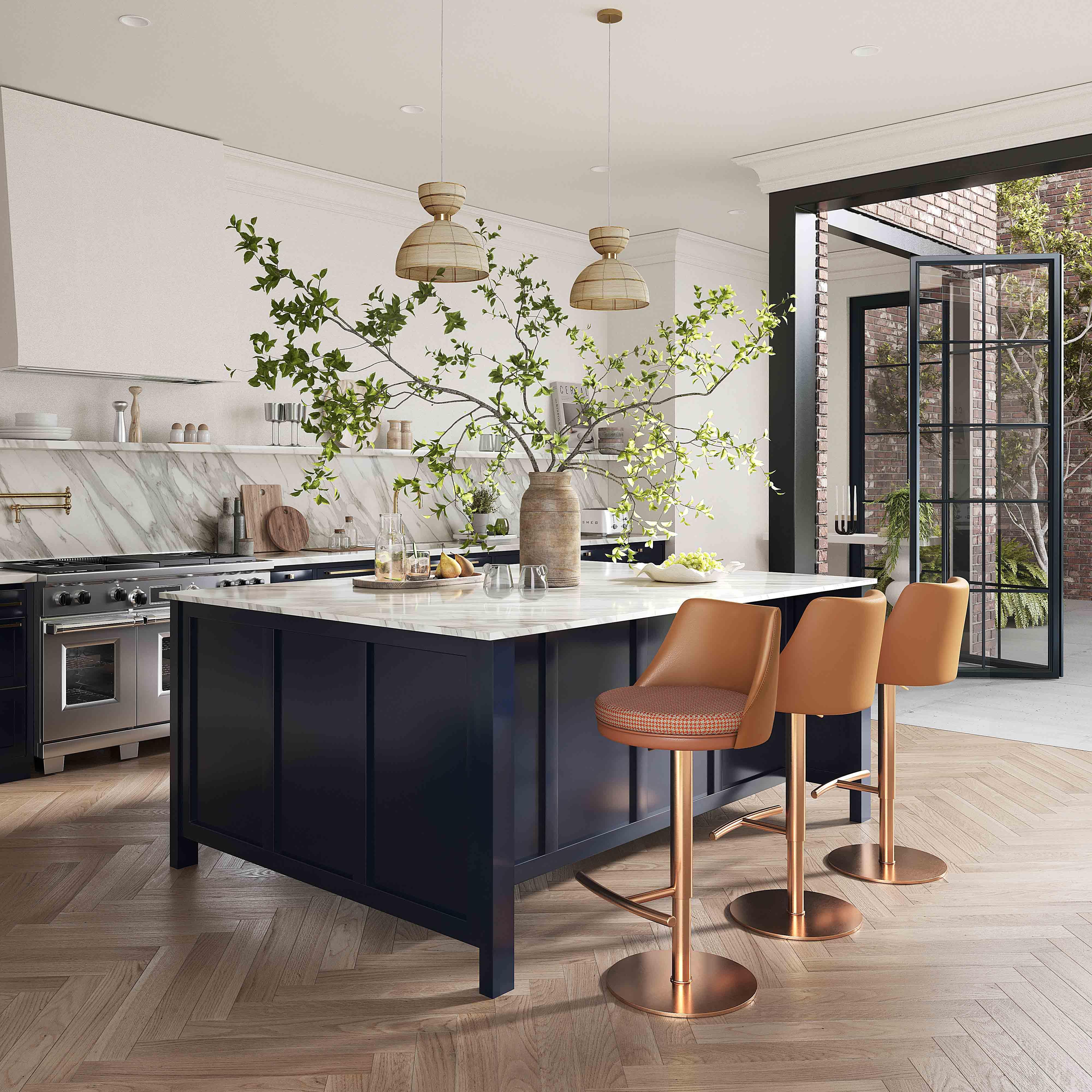 Tabouret réglable en cuir végétalien et argent Reagan Sea Foam Green Performance