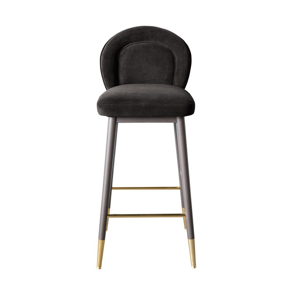 Hailey Charcoal Grey Velvet Barstool