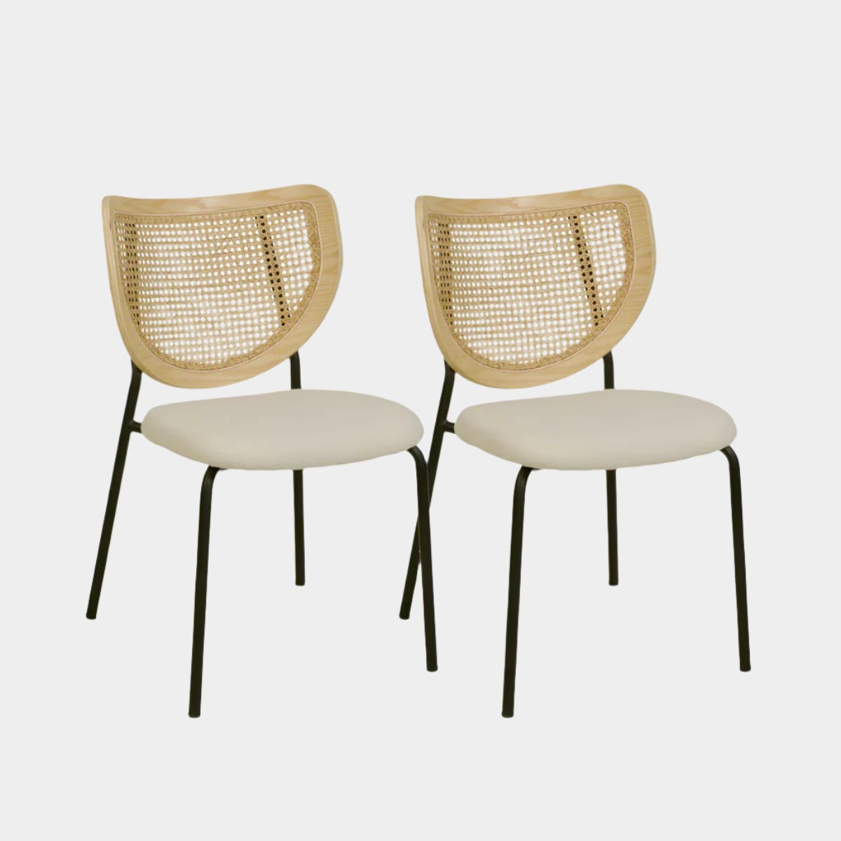 Nessie Natural Rattan Dining Chair - Set of 2