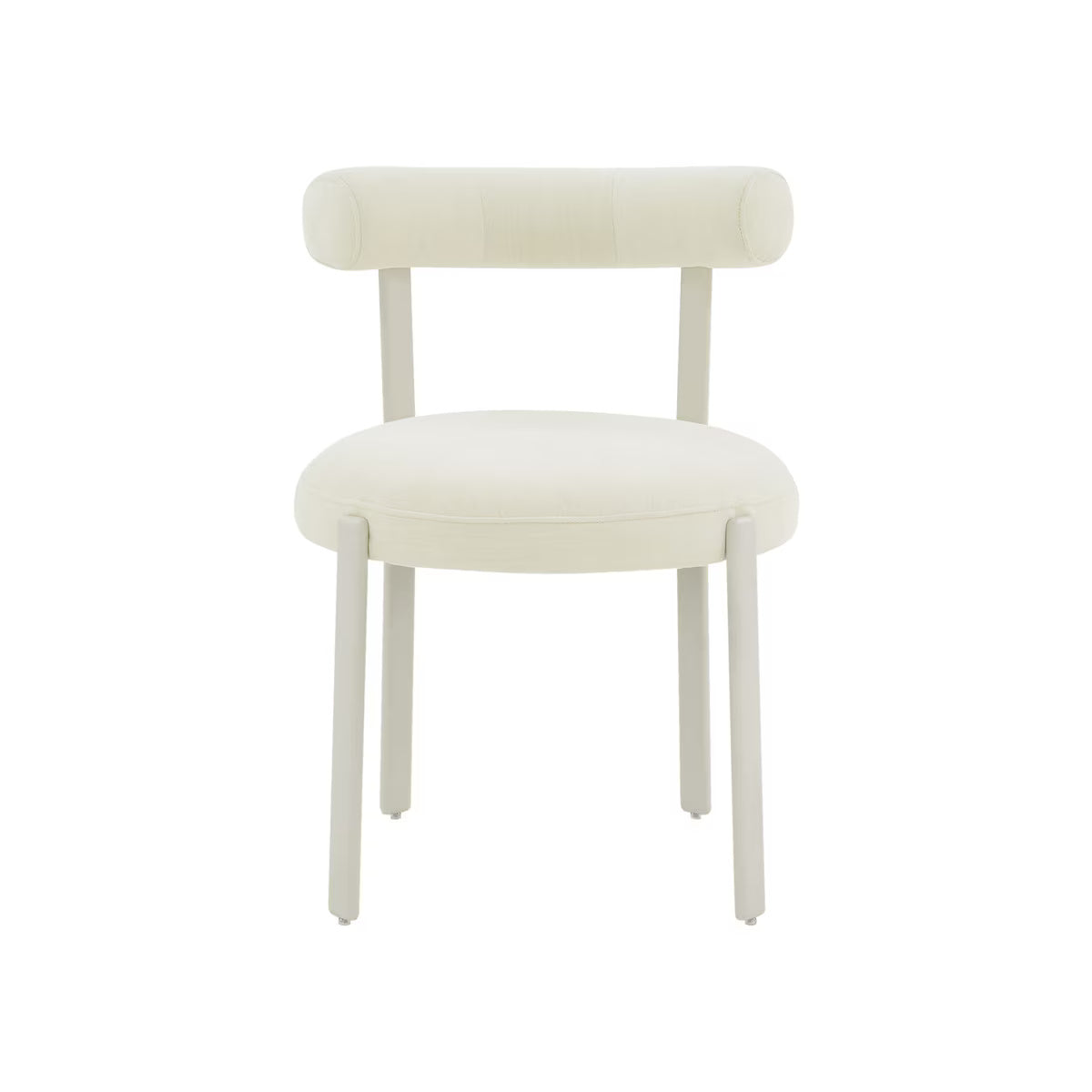 Margaret Cream Performance Chenille Bolster Back Dining Chair