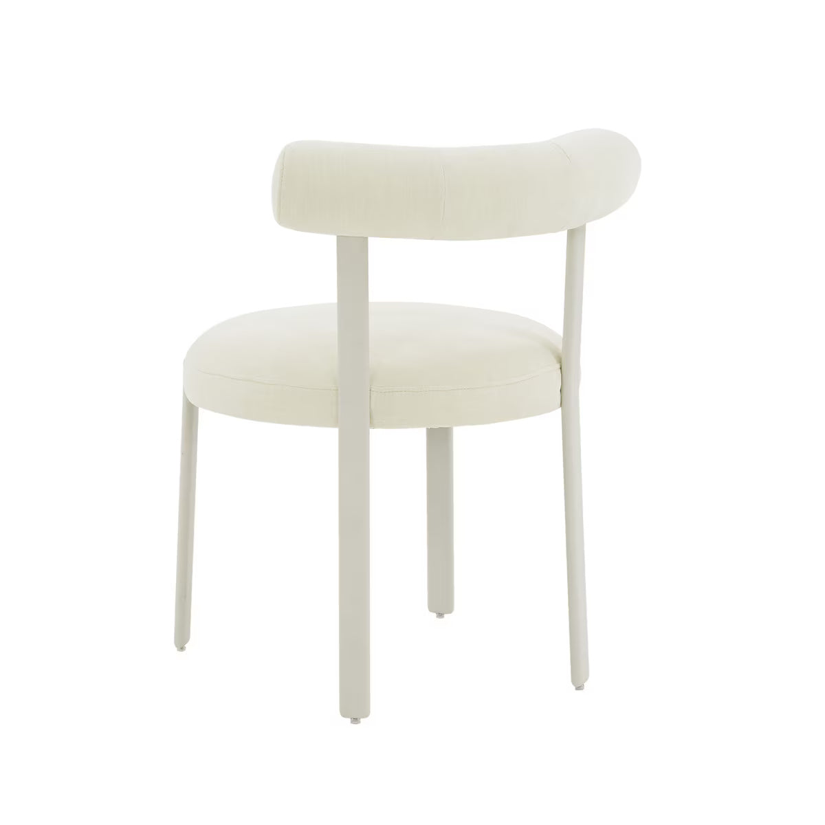 Margaret Cream Performance Chenille Bolster Back Dining Chair