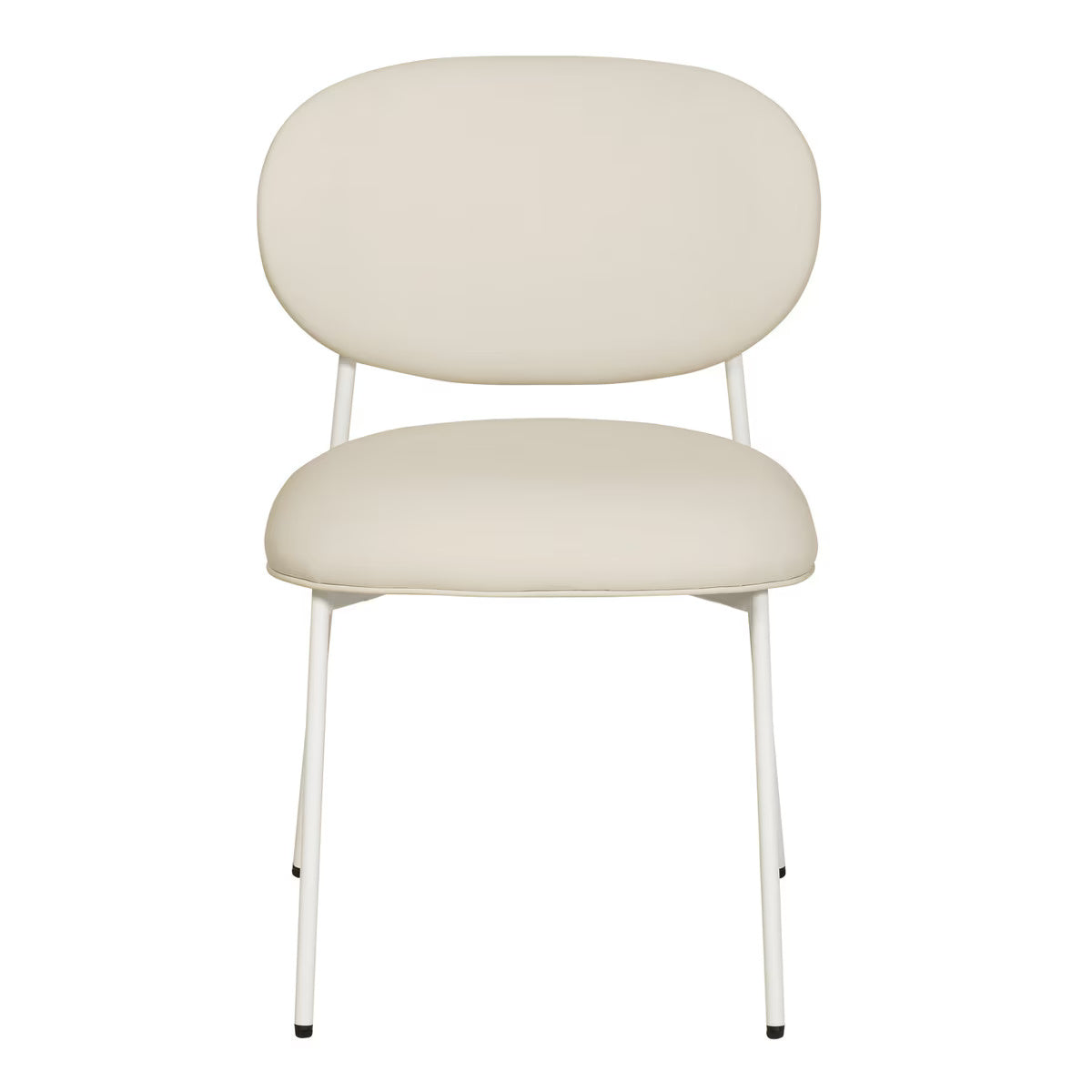 McKenzie Cream Performance Vegan Leather Stackable Dining Chair with Cream Legs - Set of 2