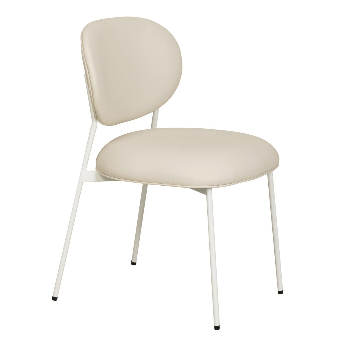 McKenzie Cream Performance Vegan Leather Stackable Dining Chair with Cream Legs - Set of 2