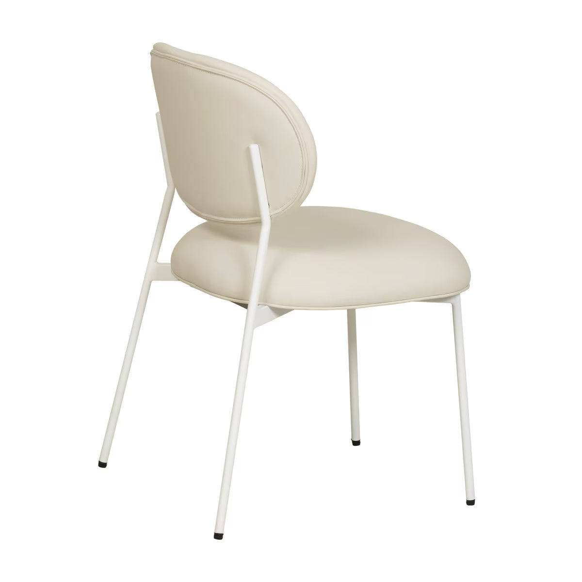 McKenzie Cream Performance Vegan Leather Stackable Dining Chair with Cream Legs - Set of 2