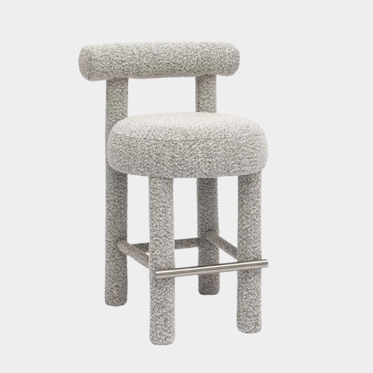 Carmel Black & White Performance Boucle Counter Stool