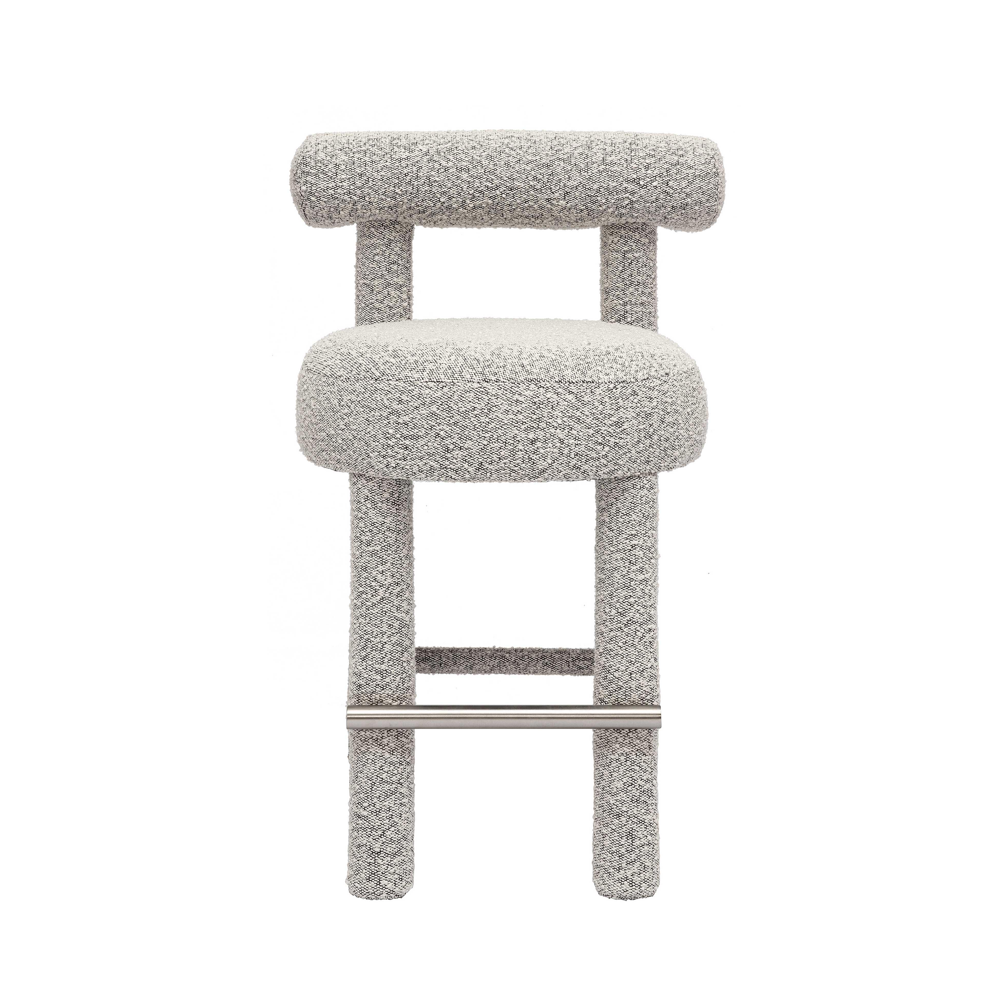 Carmel Black & White Performance Boucle Counter Stool