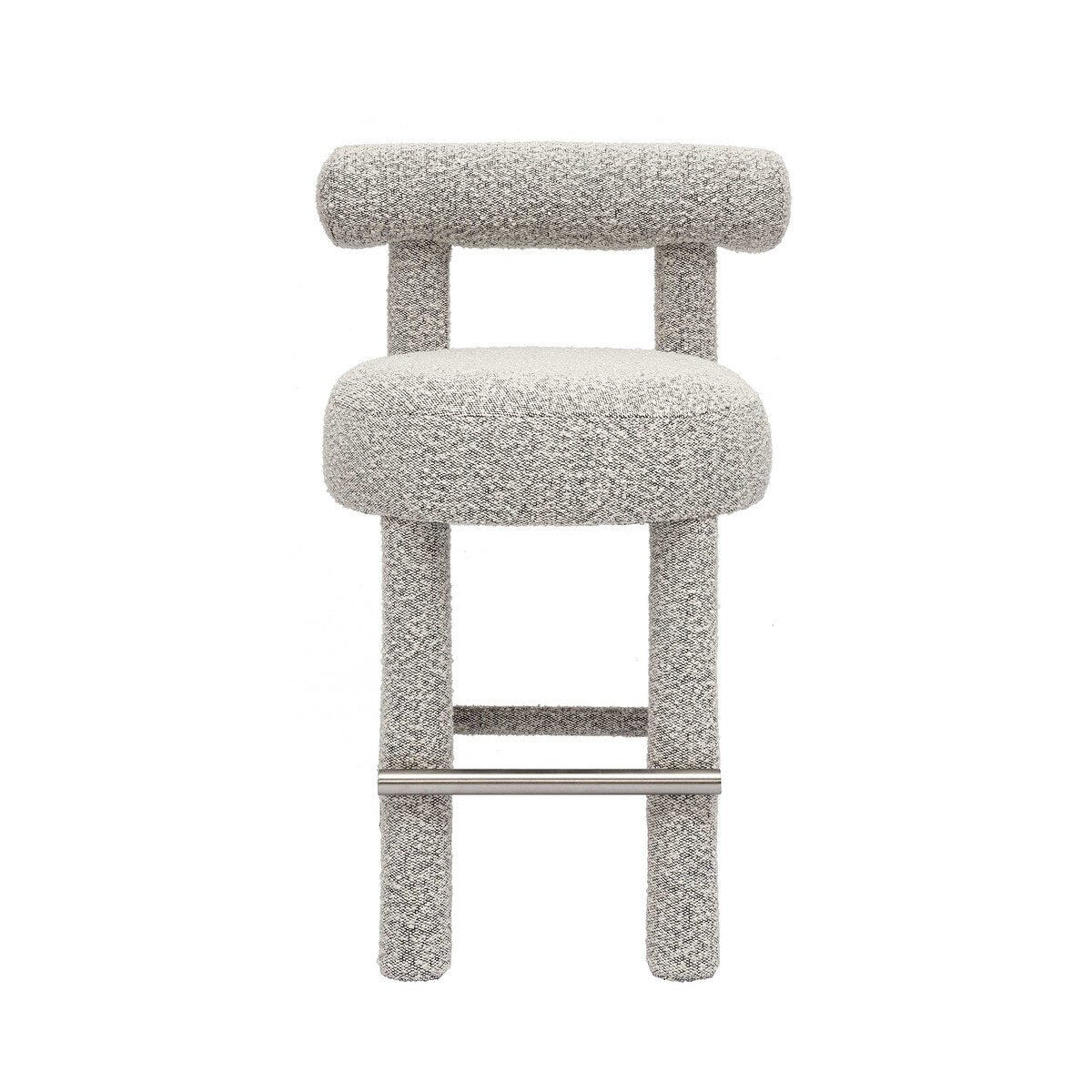 Carmel Black & White Performance Boucle Counter Stool